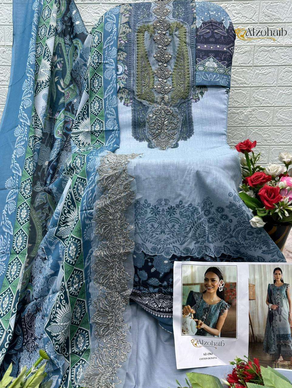 AL ZOHAIB RAHMA VOL 1 COTTON PATCH EMBROIDERY WORK SALWAR KAMEEZ 