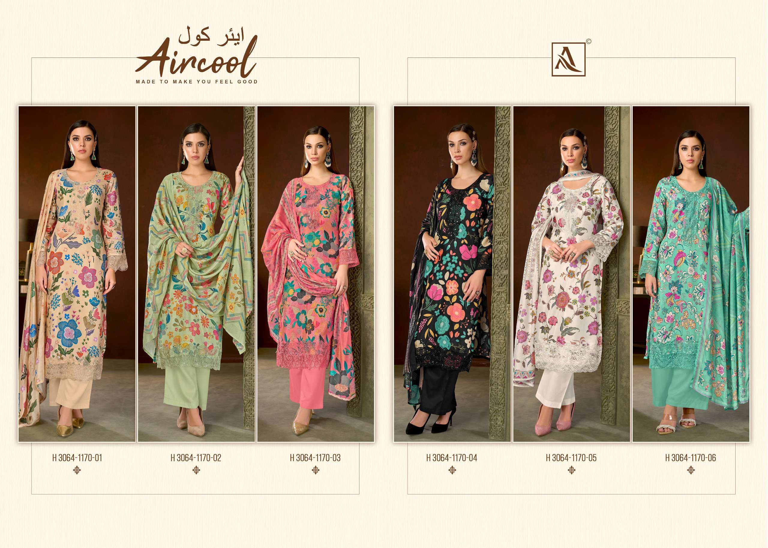 ALOK SUITS AIRCOOL VISCOSE DIGITAL PRINT WITH FANCY EMBROIDERY WORK SUIT