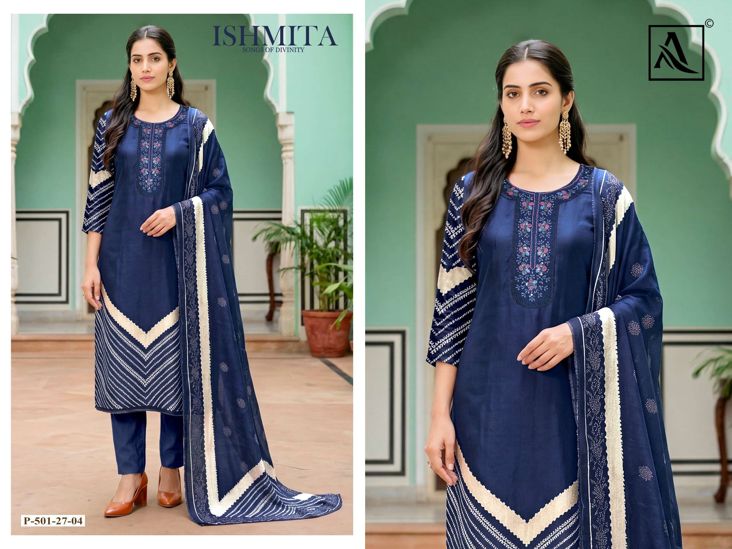 ALOK SUITS ISHMITA VISCOSE DESIGNER PRINT WITH FANCY WORK SUIT