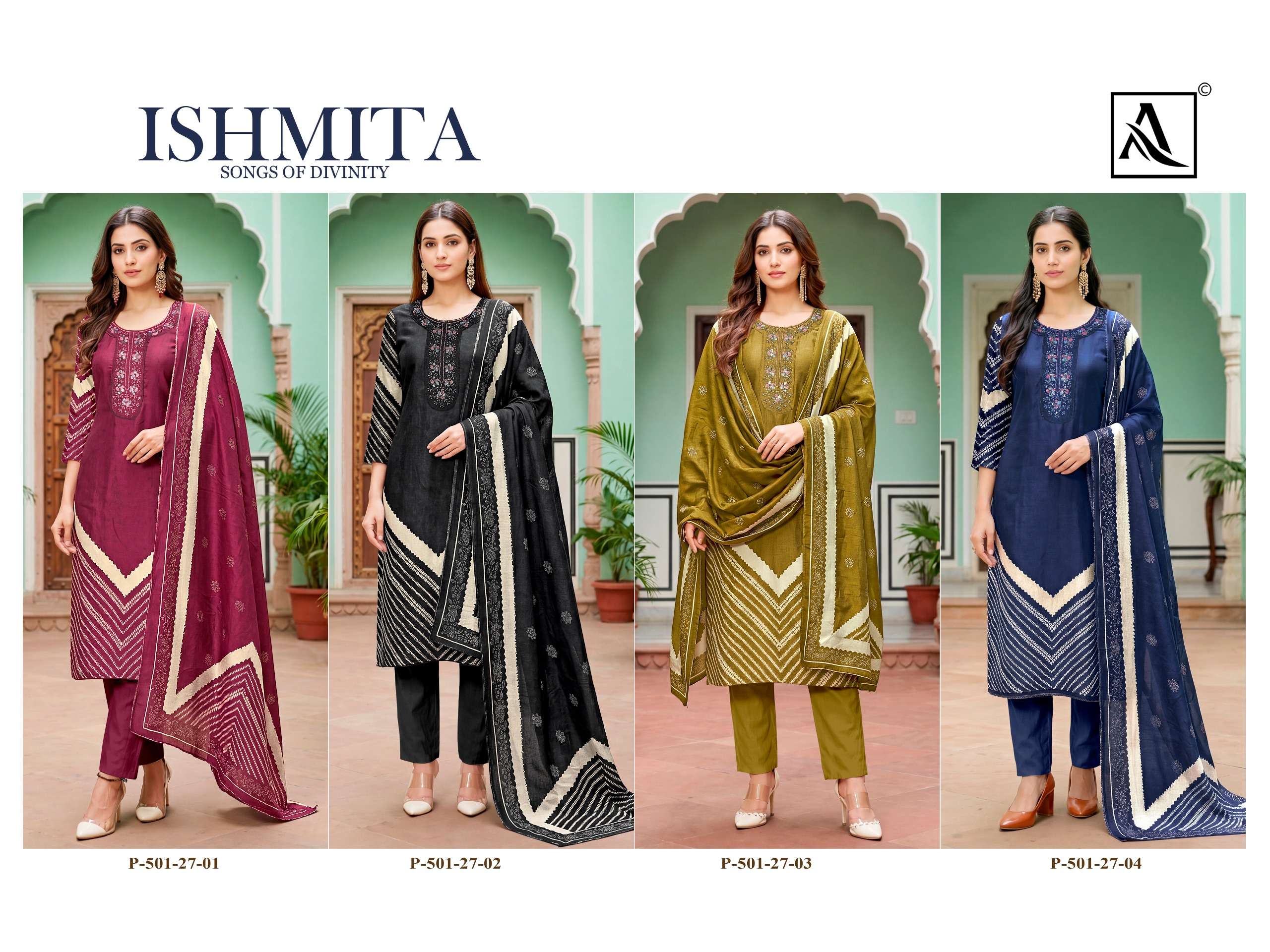 ALOK SUITS ISHMITA VISCOSE DESIGNER PRINT WITH FANCY WORK SUIT