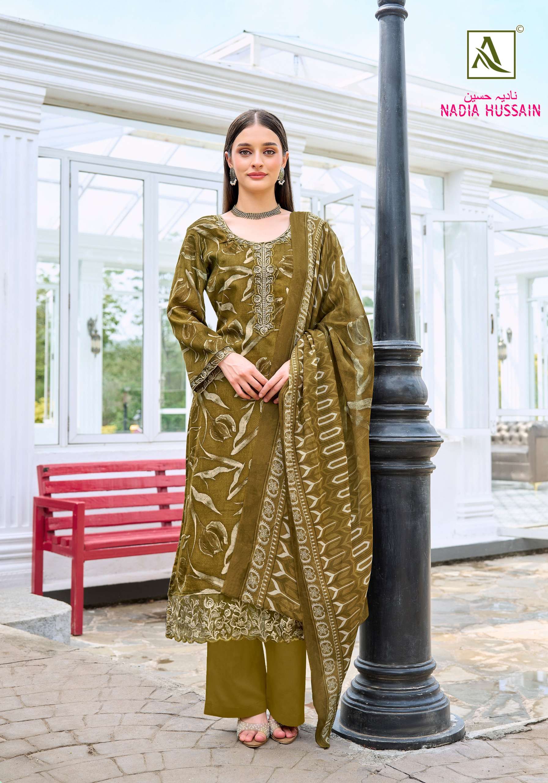 ALOK SUITS NADIA HUSSAIN JAM COTTON DIGITAL PRINTS WITH FANCY EMBROIDERY WORK SUIT