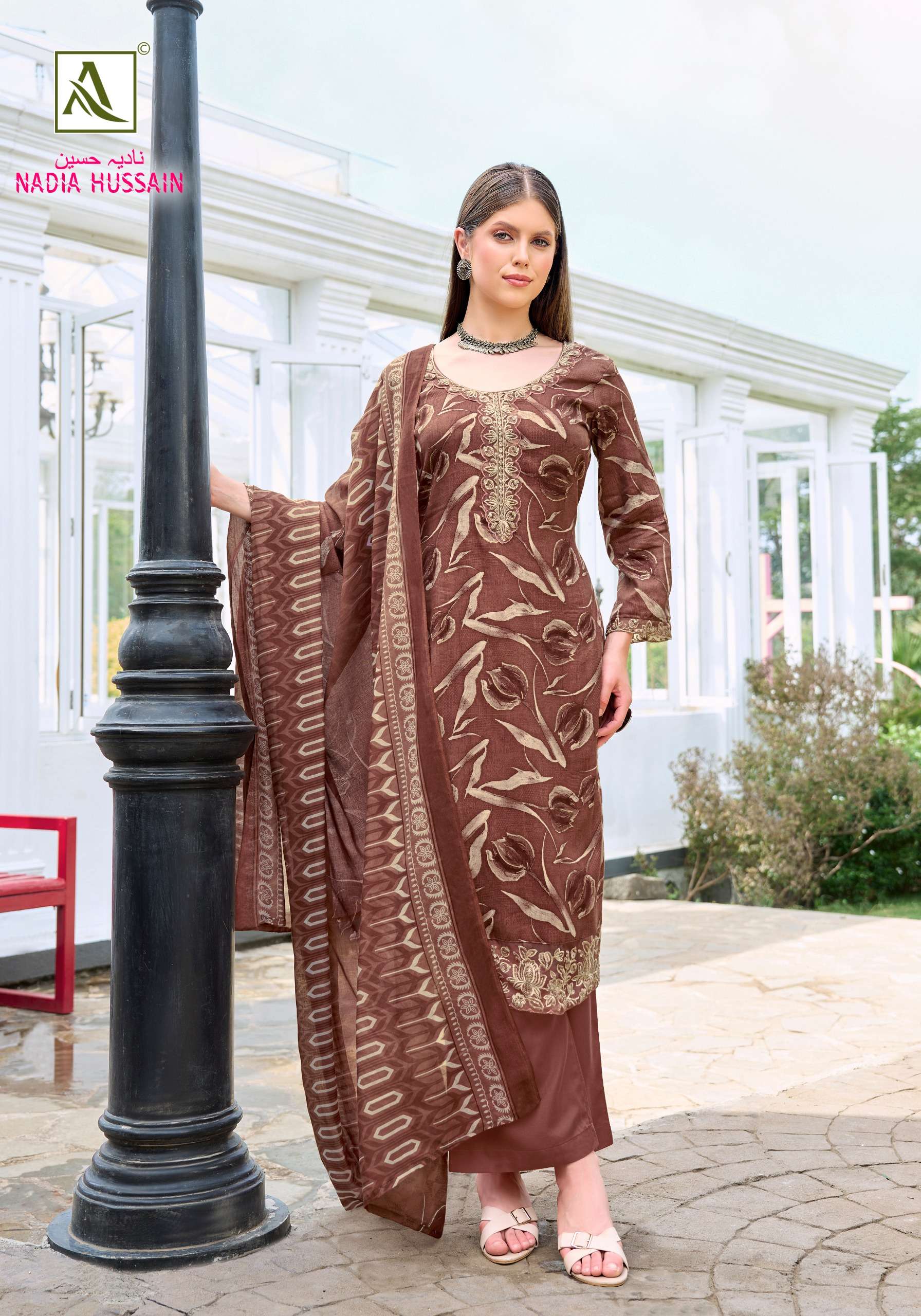ALOK SUITS NADIA HUSSAIN JAM COTTON DIGITAL PRINTS WITH FANCY EMBROIDERY WORK SUIT