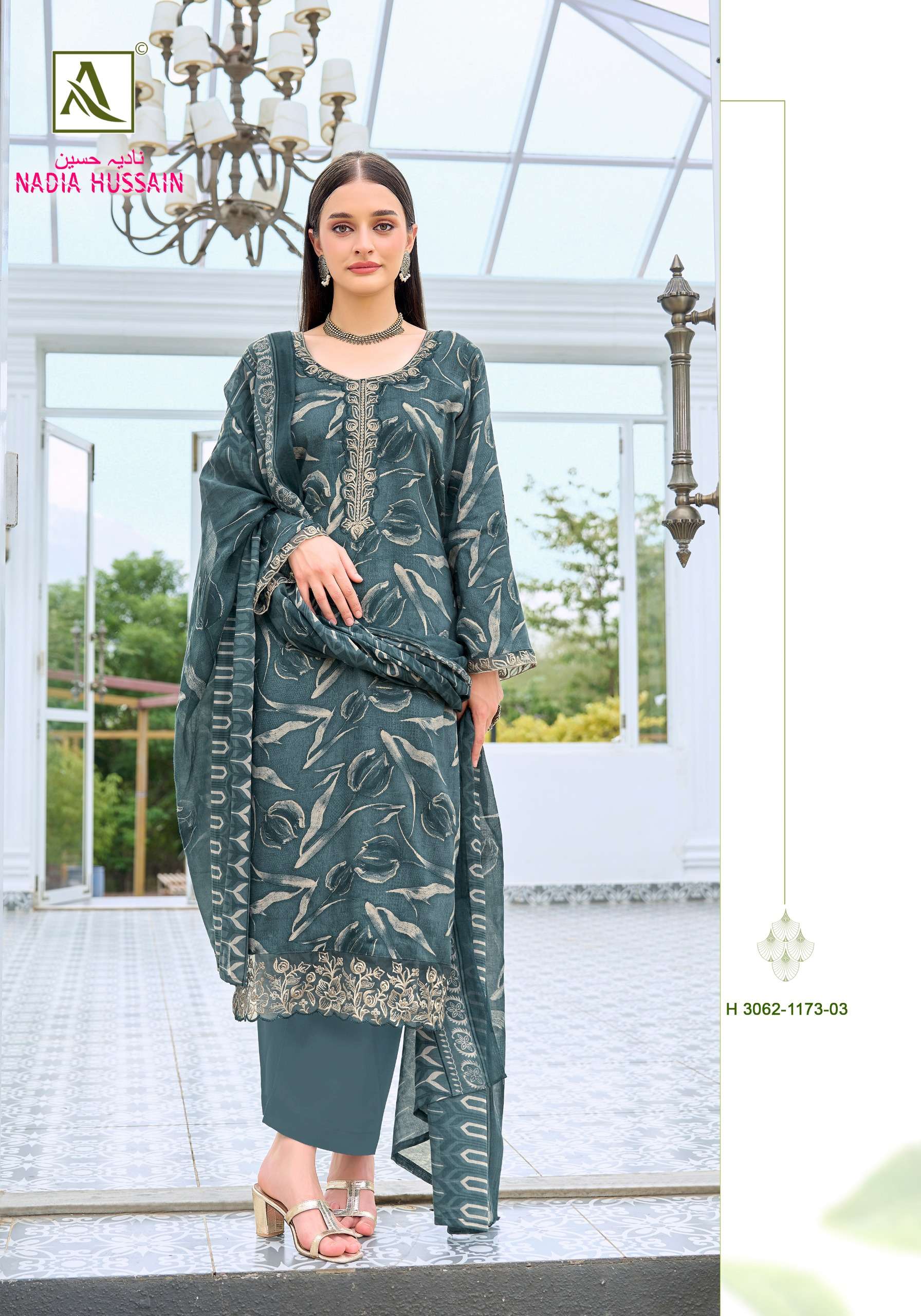ALOK SUITS NADIA HUSSAIN JAM COTTON DIGITAL PRINTS WITH FANCY EMBROIDERY WORK SUIT
