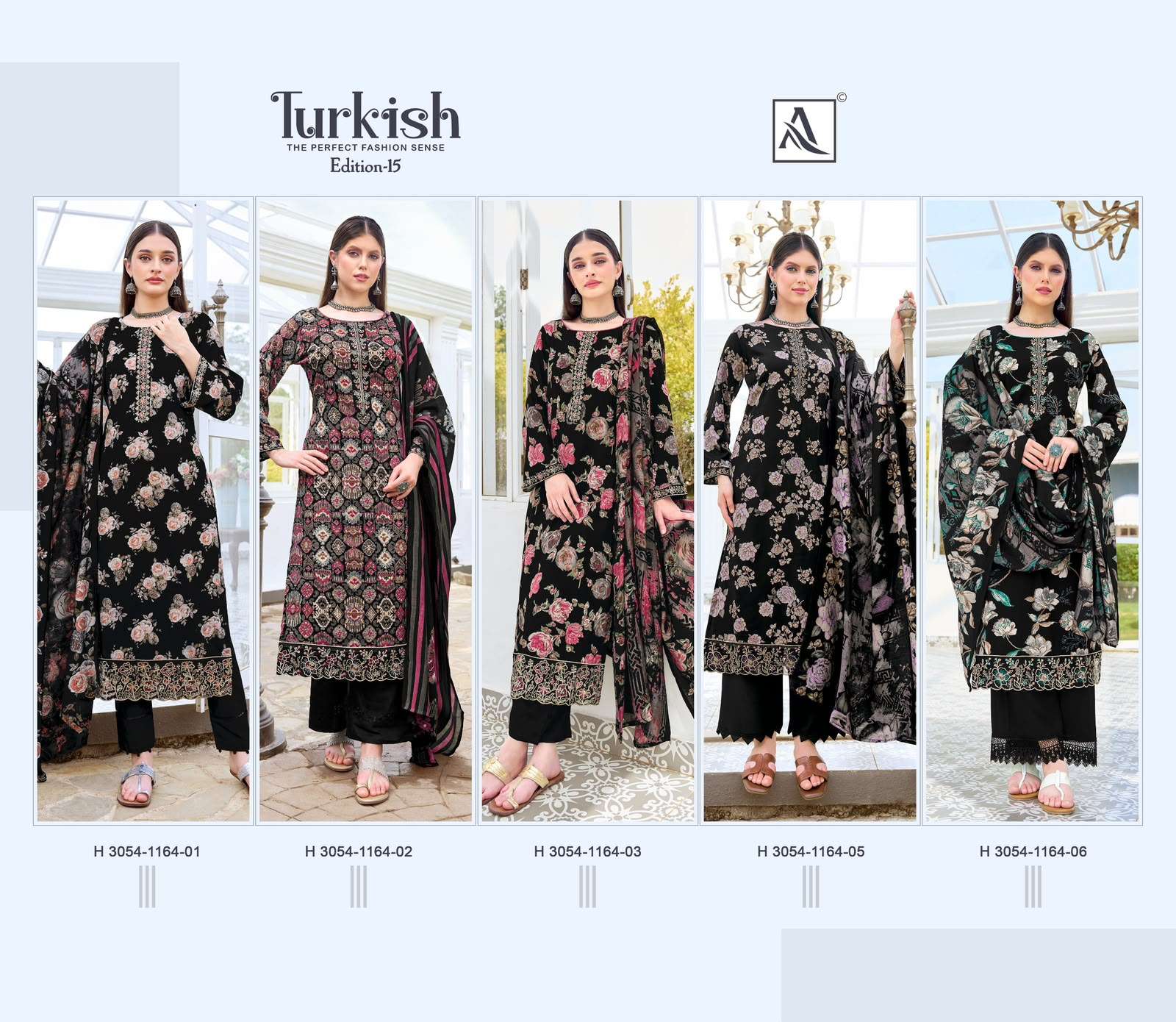 ALOK SUITS TURKISH EDITION 15 VISCOSE RAYON PRINT WITH FANCY WORK SUIT