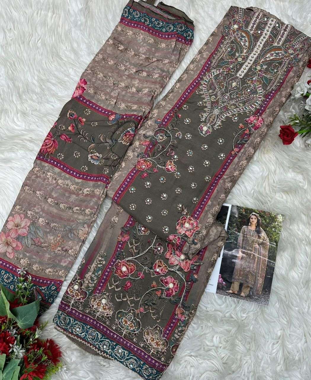 AMRUTVELA AT 230 VISCOSE DIGITAL PRINT WITH DESIGNER WORK SUIT