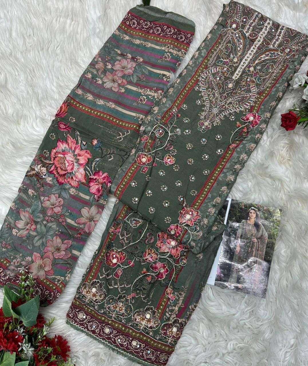 AMRUTVELA AT 230 VISCOSE DIGITAL PRINT WITH DESIGNER WORK SUIT