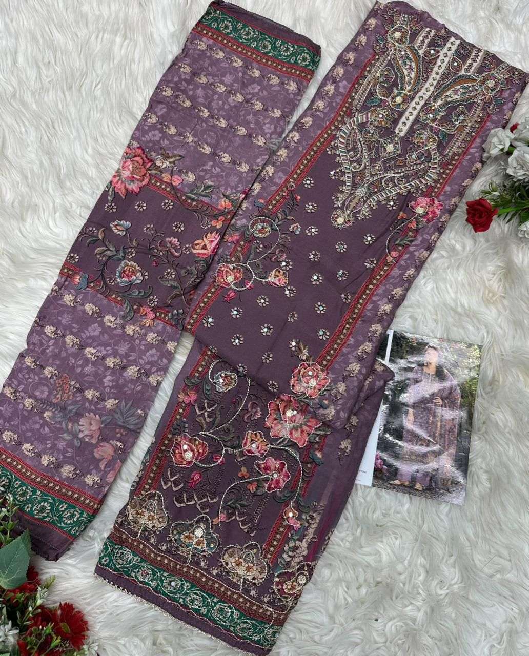 AMRUTVELA AT 230 VISCOSE DIGITAL PRINT WITH DESIGNER WORK SUIT