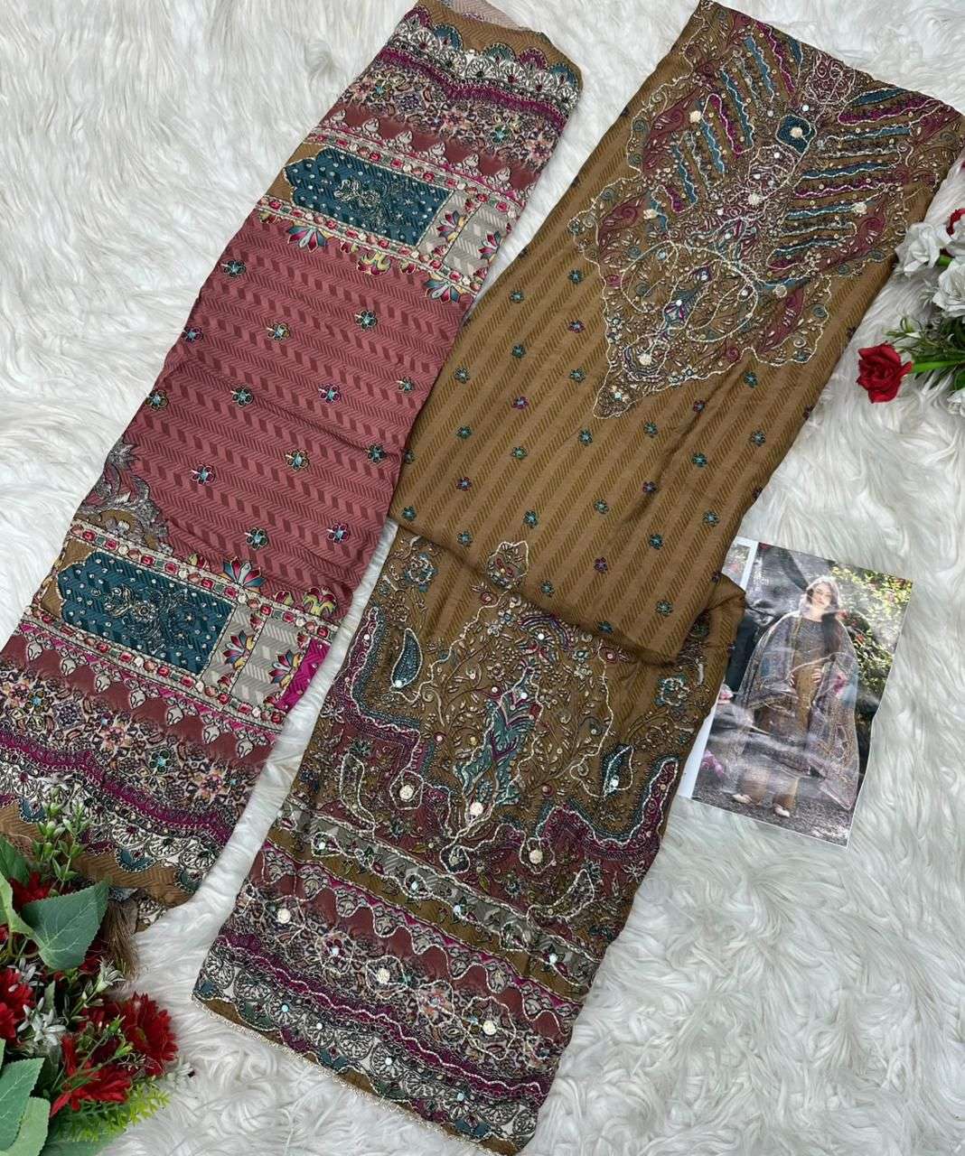 AMRUTVELA AT 231 VISCOSE DIGITAL PRINT WITH DESIGNER WORK SUIT