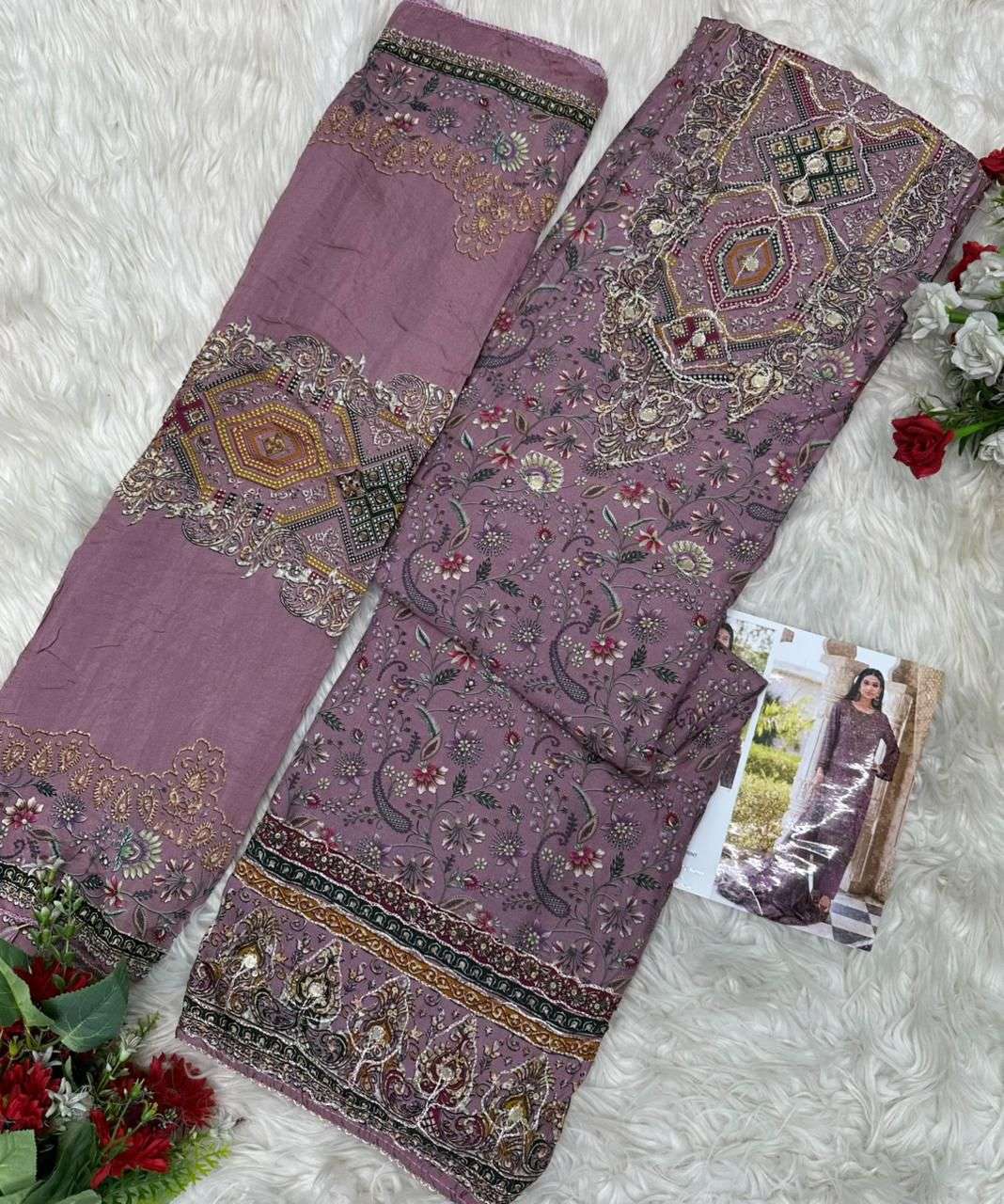 AMRUTVELA AT 232 VISCOSE DIGITAL PRINT WITH DESIGNER WORK SUIT