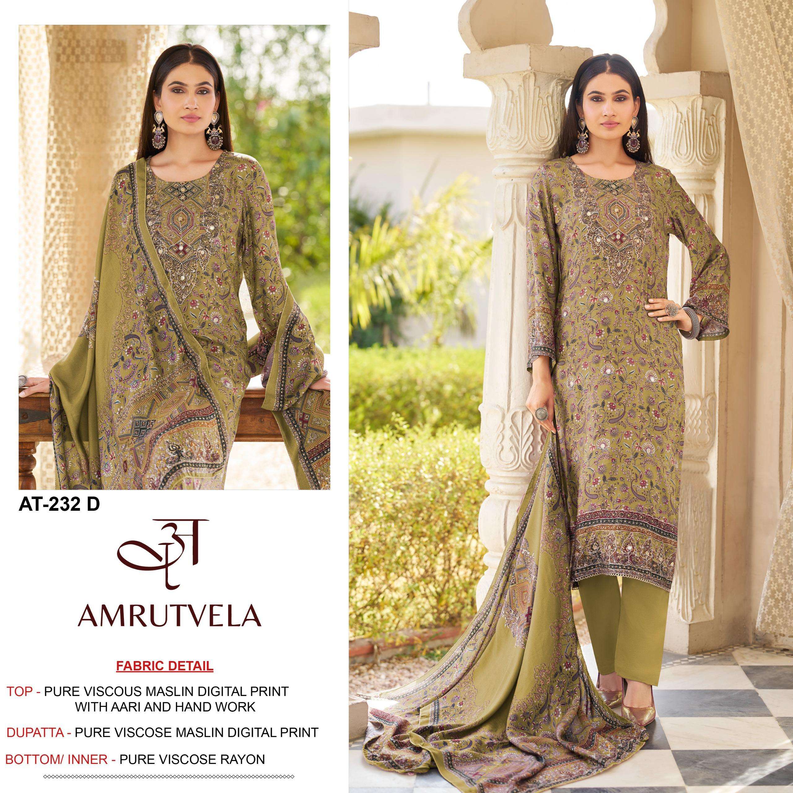AMRUTVELA AT 232 VISCOSE DIGITAL PRINT WITH DESIGNER WORK SUIT