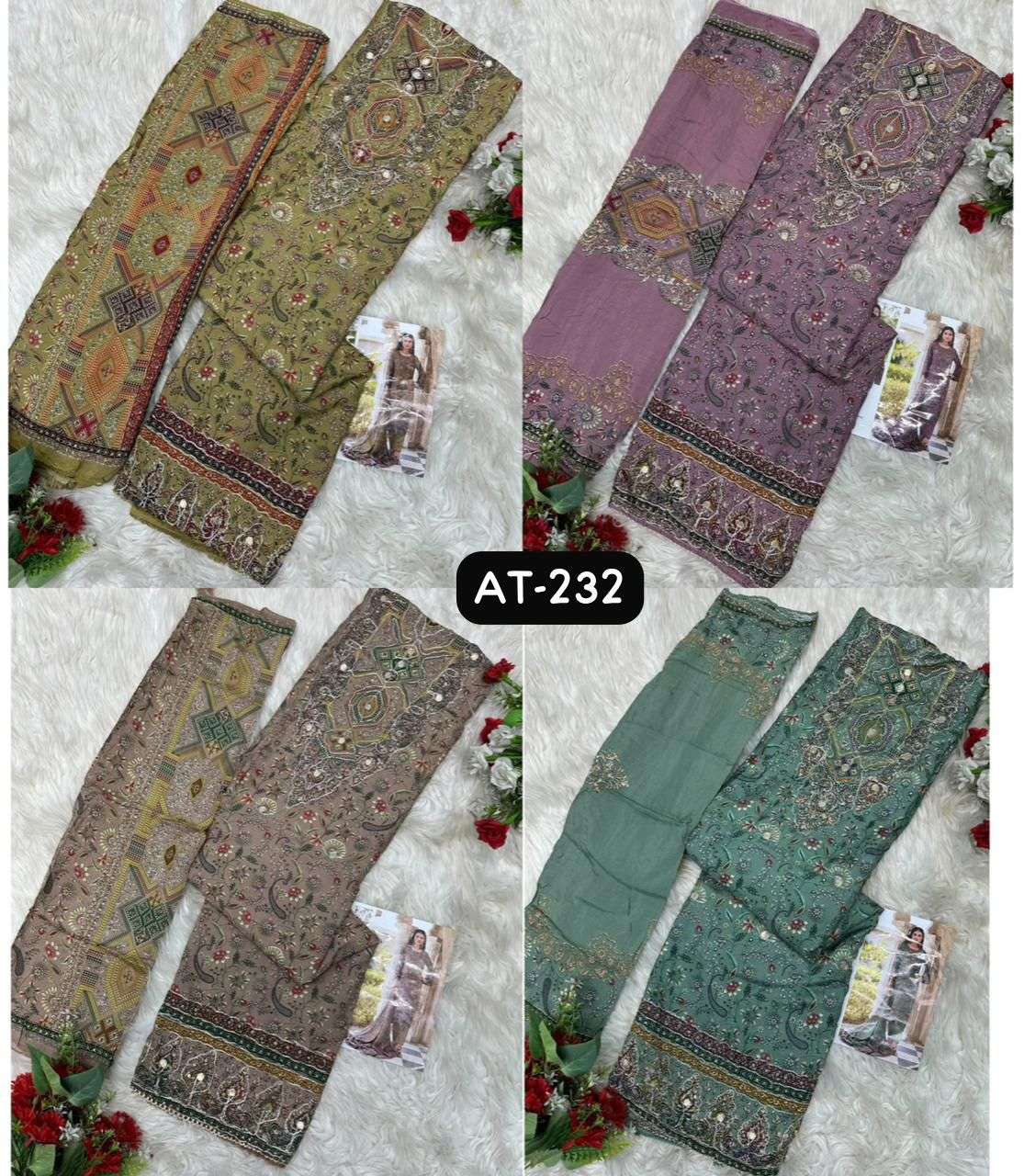 AMRUTVELA AT 232 VISCOSE DIGITAL PRINT WITH DESIGNER WORK SUIT