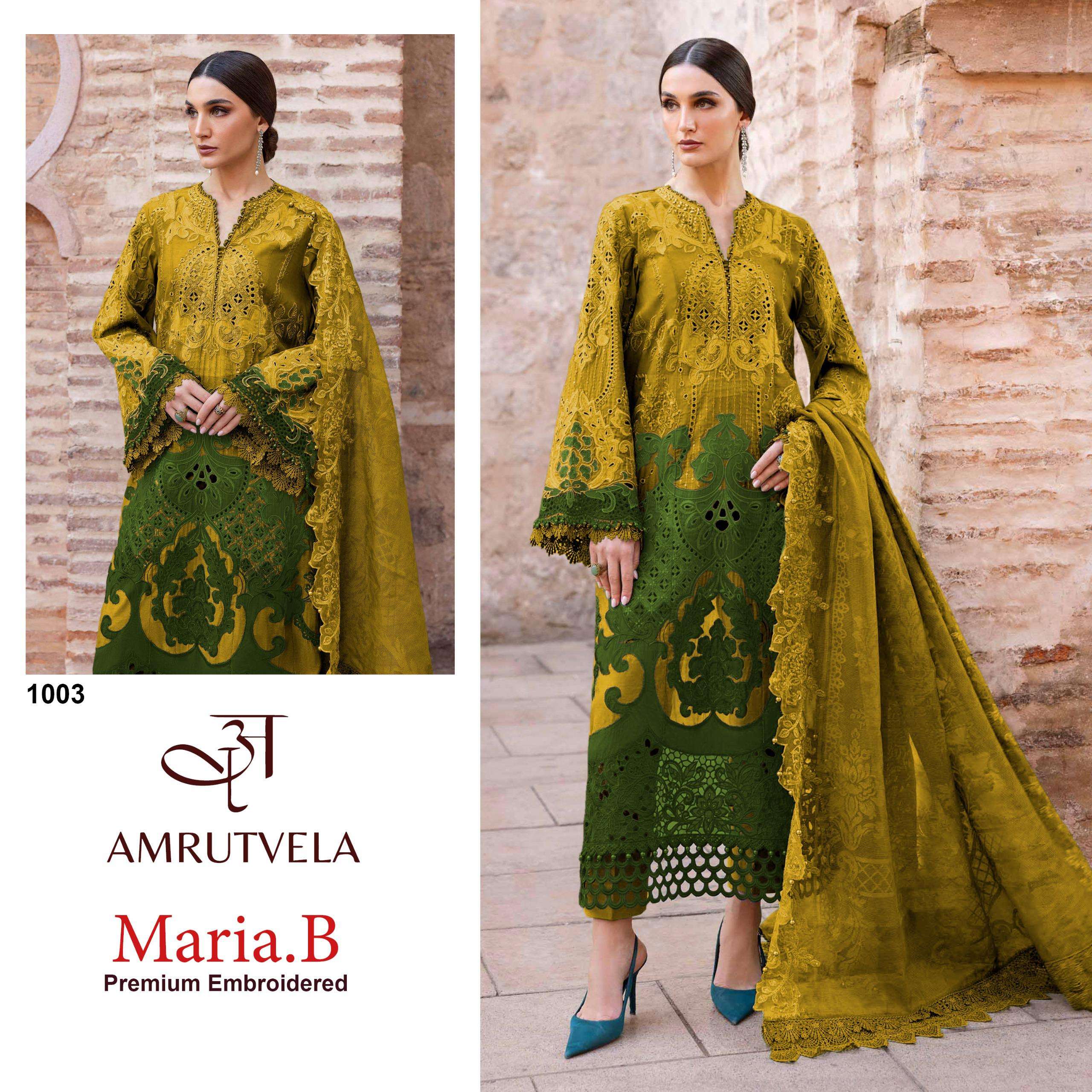 AMRUTVELA MARIA B PREMIUM EMBROIDERED COTTON HEAVY EMBROIDERY DESIGNER WORK SUIT
