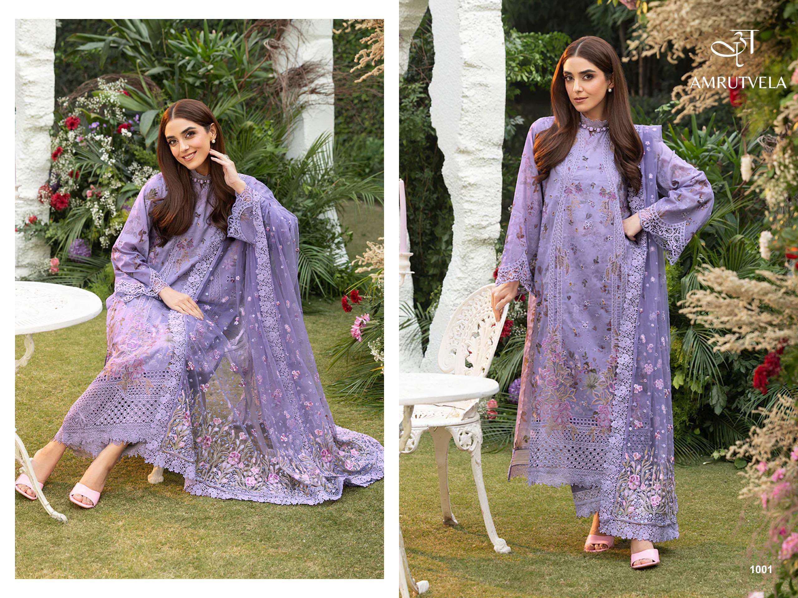 AMRUTVELA SOBIA NAZIR COTTON HEAVY EMBROIDERY DESIGNER WORK PAKISTANI SUIT