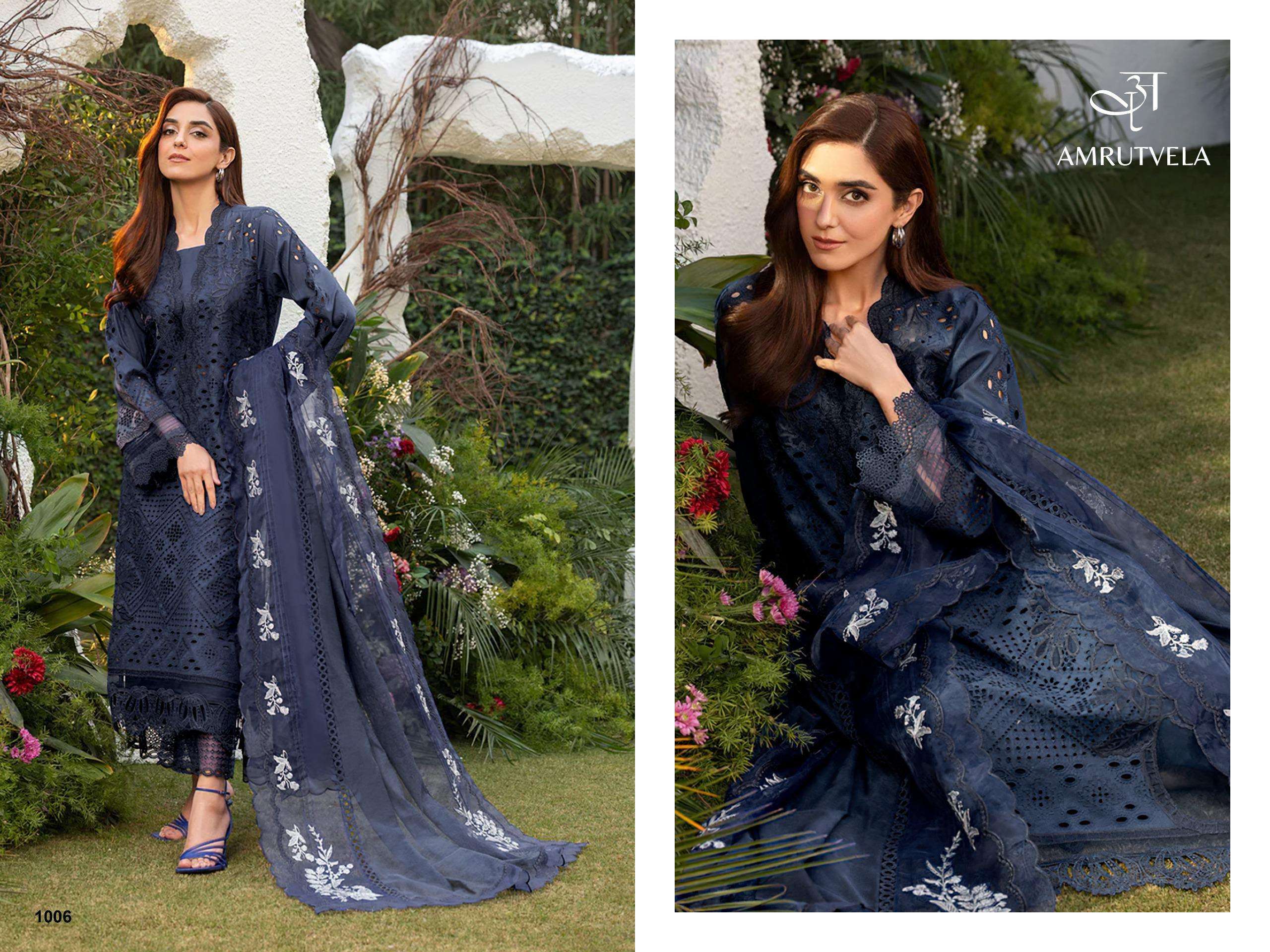 AMRUTVELA SOBIA NAZIR COTTON HEAVY EMBROIDERY DESIGNER WORK PAKISTANI SUIT