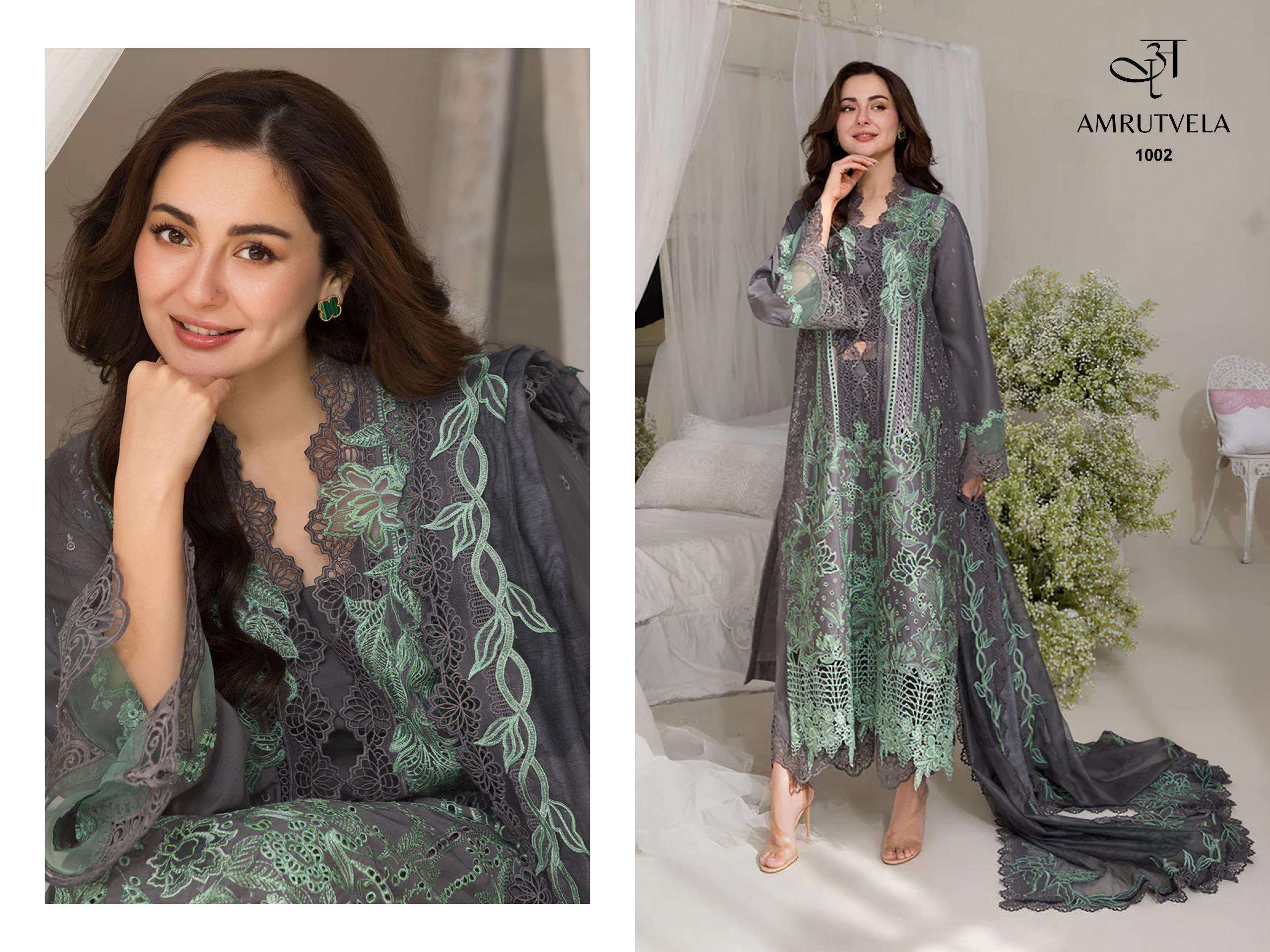 AMRUTVELA SOBIA NAZIR COTTON HEAVY EMBROIDERY DESIGNER WORK PAKISTANI SUIT