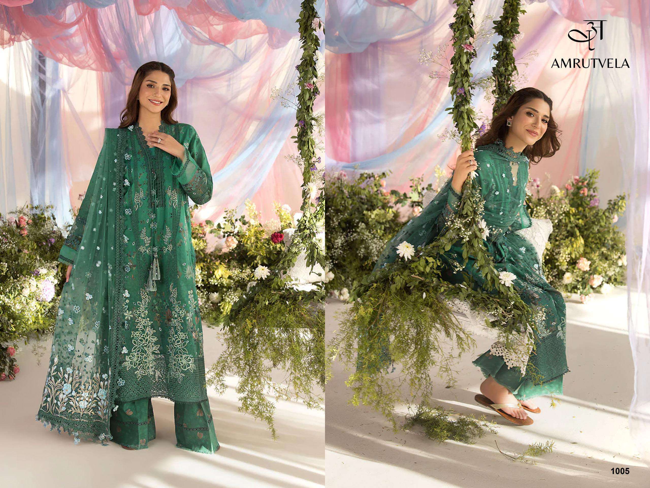 AMRUTVELA SOBIA NAZIR COTTON HEAVY EMBROIDERY DESIGNER WORK PAKISTANI SUIT