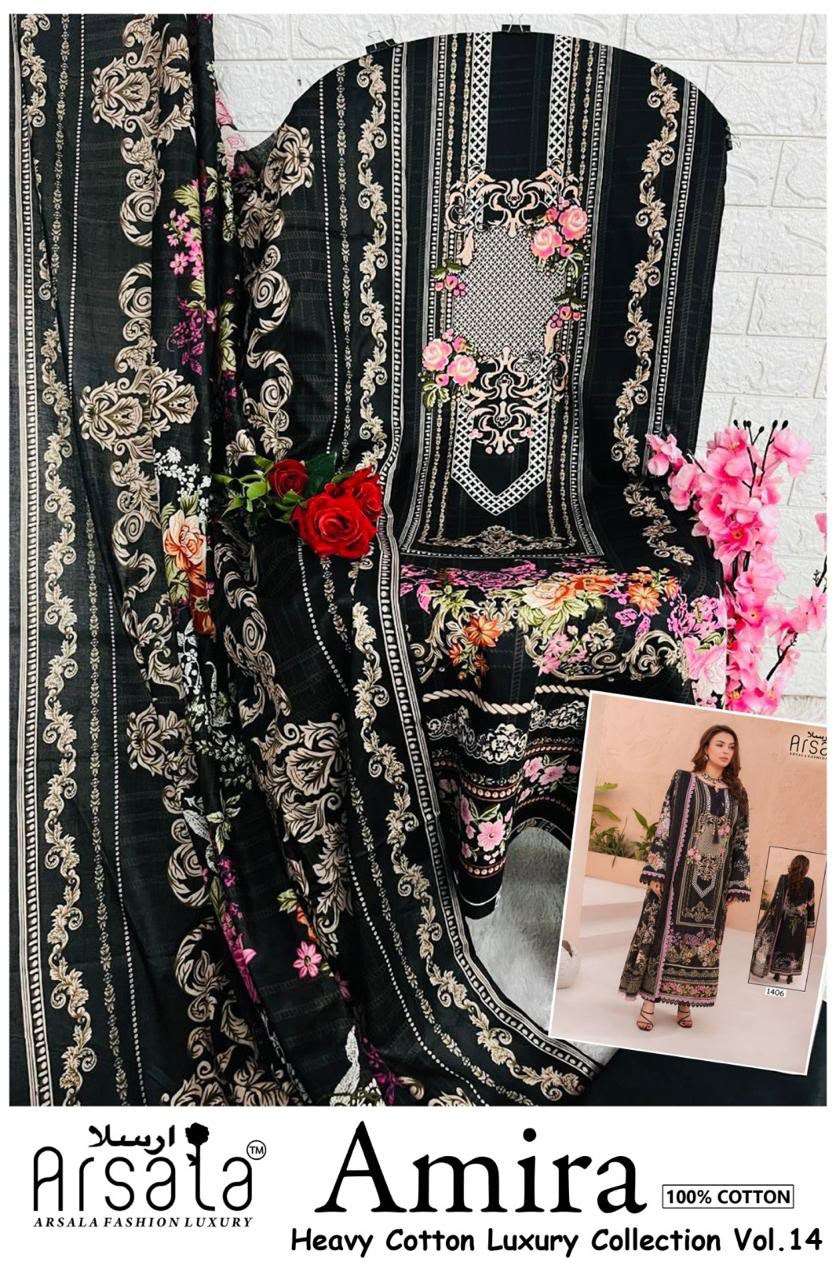 ARSALA FASHION AMIRA HEAVY COTTON LUXURY COLLECTION VOL 14 LAWN COTTON DIGITAL PRINT SALWAR SUIT