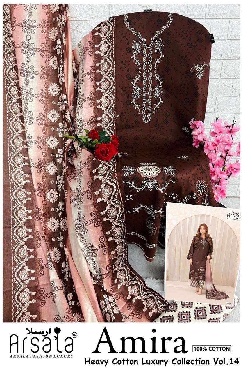 ARSALA FASHION AMIRA HEAVY COTTON LUXURY COLLECTION VOL 14 LAWN COTTON DIGITAL PRINT SALWAR SUIT
