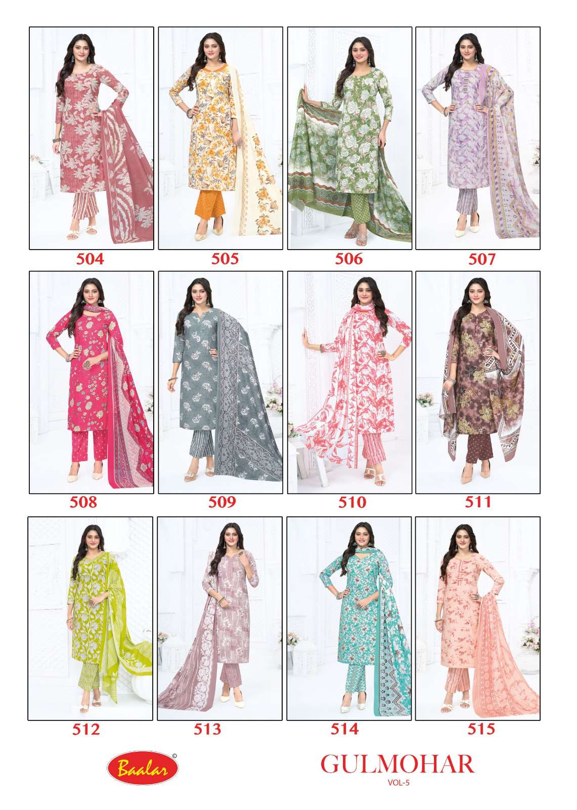 BAALAR GULMOHAR VOL 5 LAWN COTTON DIGITAL PRINTED SALWAR SUIT