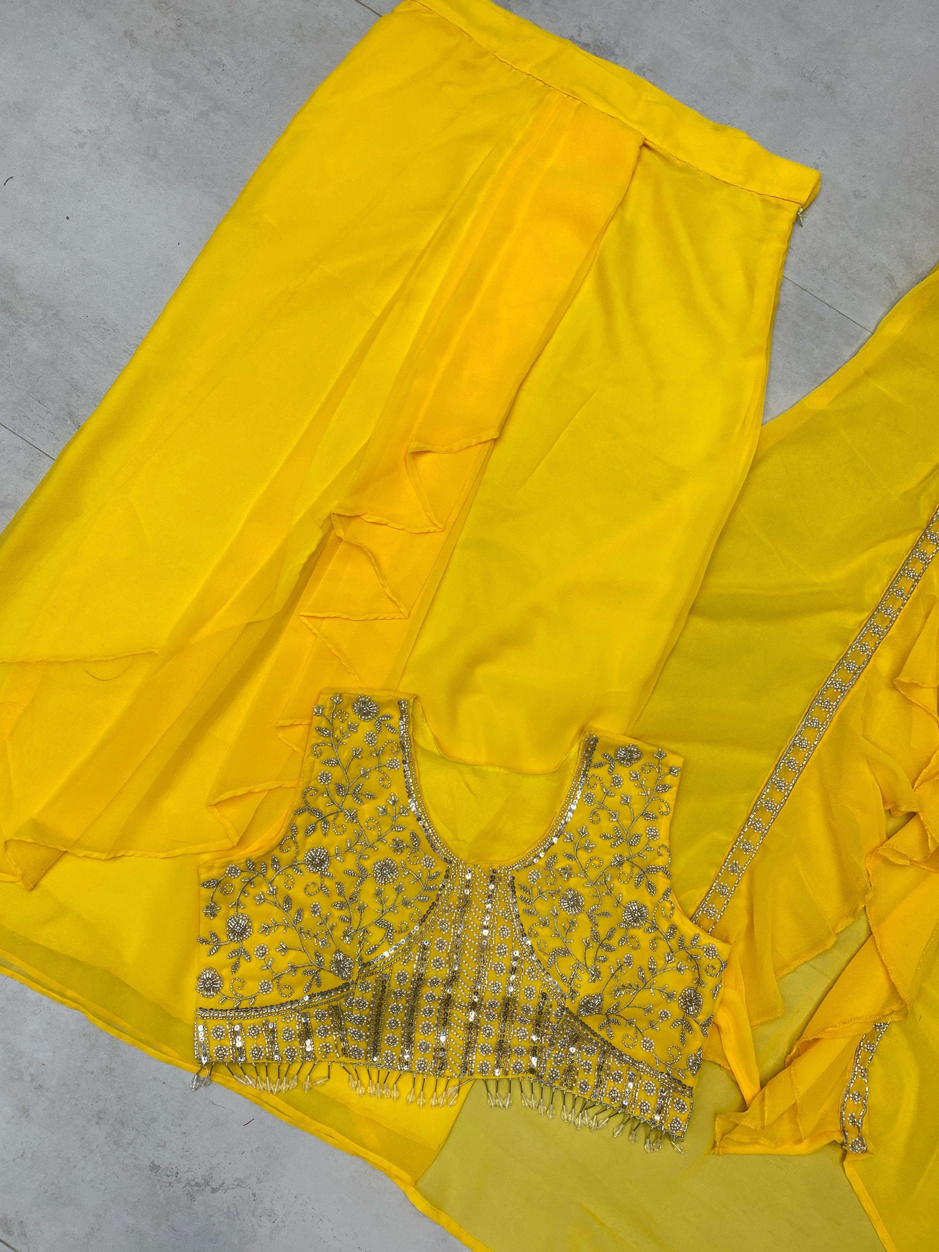 BE 332 GEORGETTE DESIGNER WORK PARTY WEAR INDO WESTERN LOOK OUTFIT 