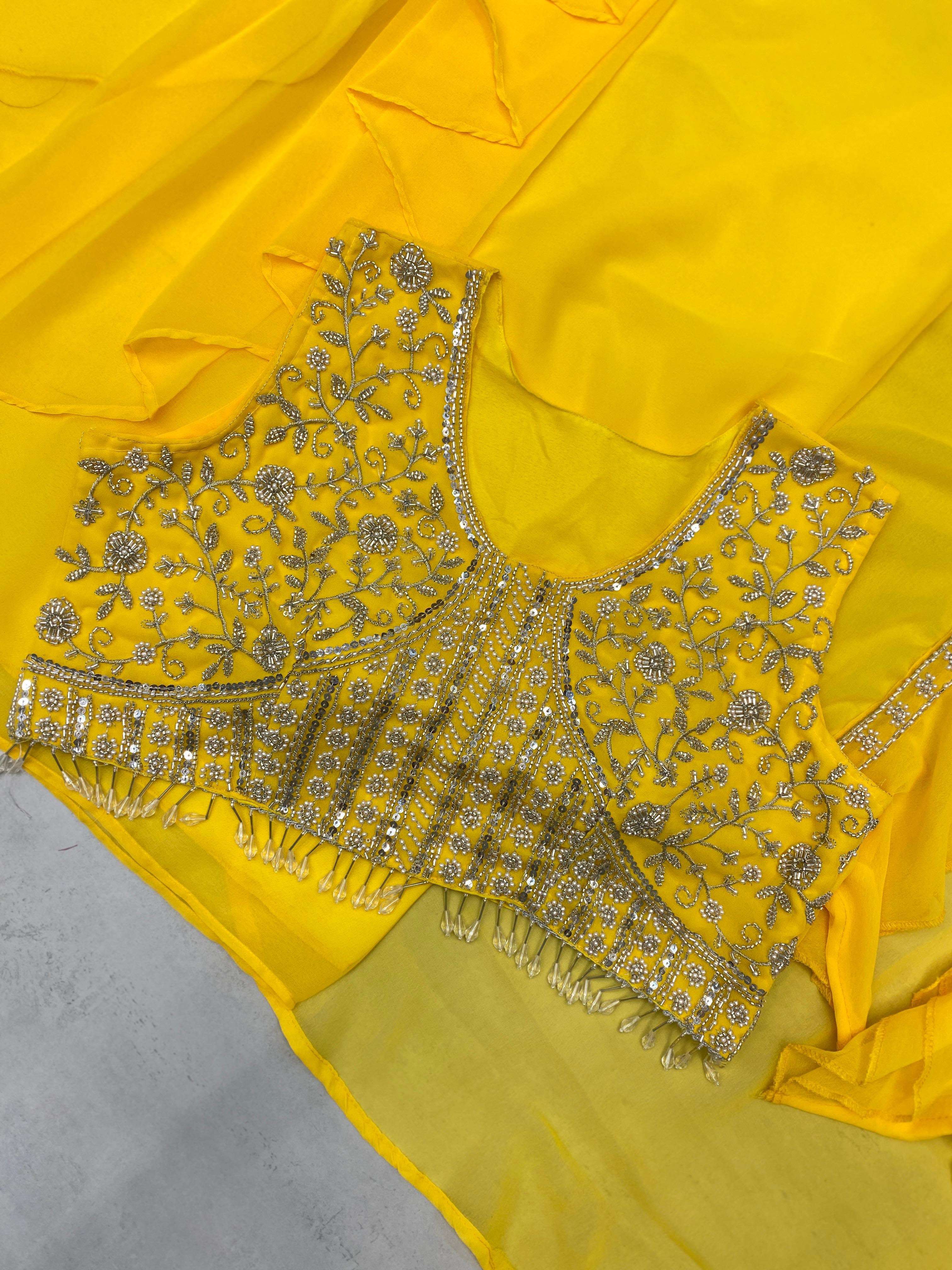 BE 332 GEORGETTE DESIGNER WORK PARTY WEAR INDO WESTERN LOOK OUTFIT 