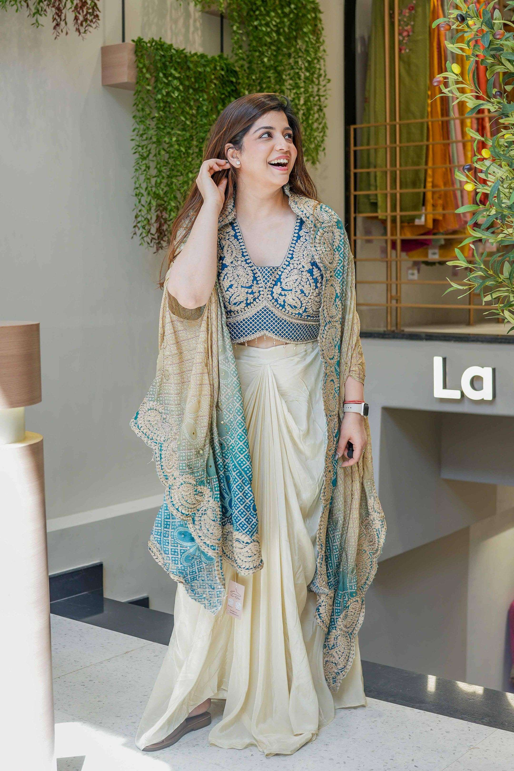 BE 339 SILK DESIGNER WEDDING WEAR INDO WESTERN STYLE DRESS