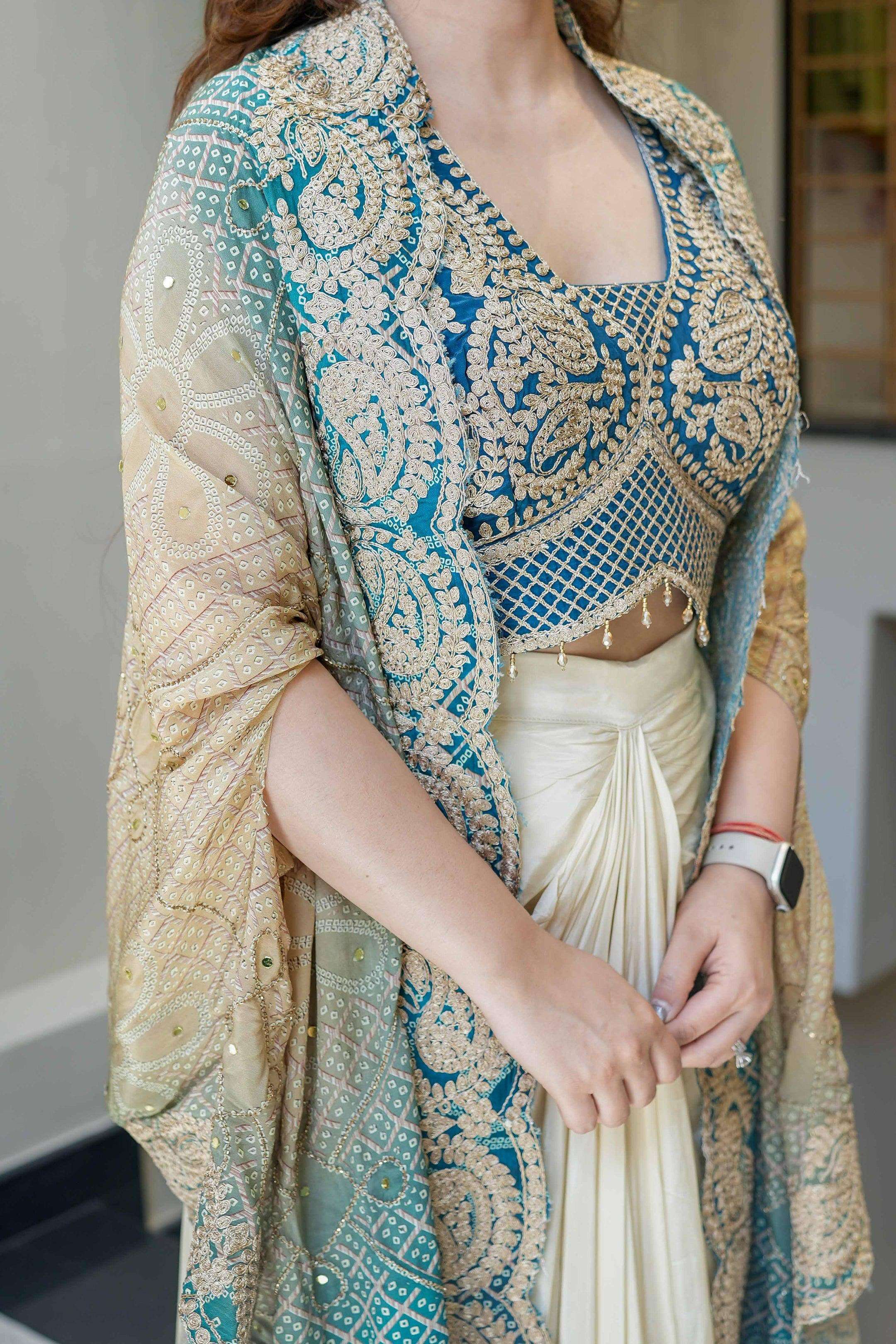 BE 339 SILK DESIGNER WEDDING WEAR INDO WESTERN STYLE DRESS