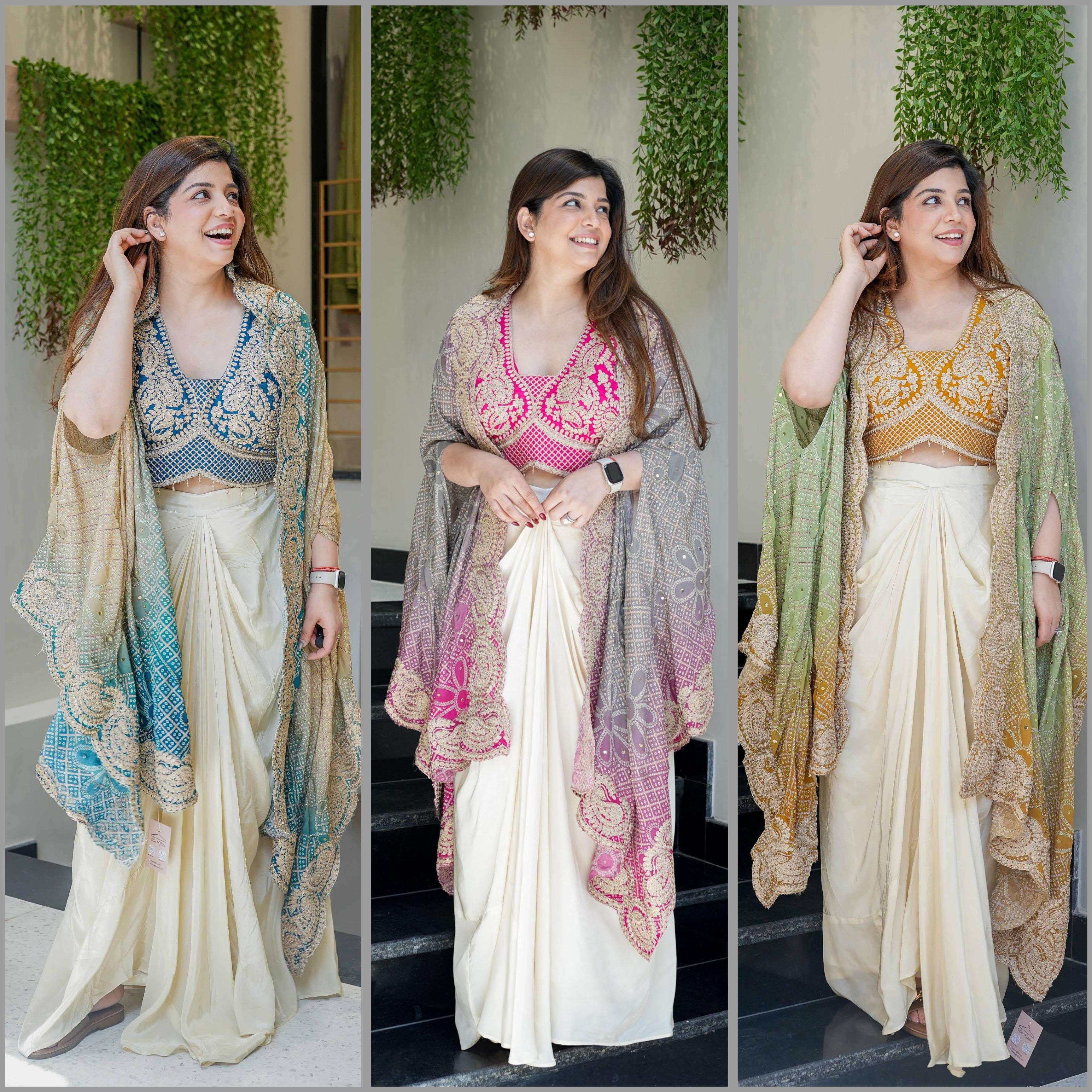 BE 339 SILK DESIGNER WEDDING WEAR INDO WESTERN STYLE DRESS