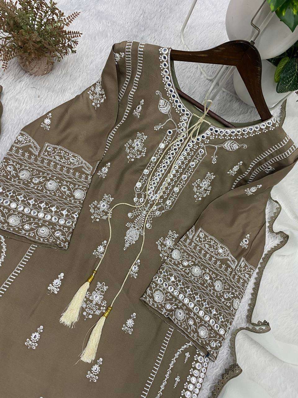 BE 465 RAYON EMBROIDERY DESIGNER WORK PARTY WEAR LADIES SUIT