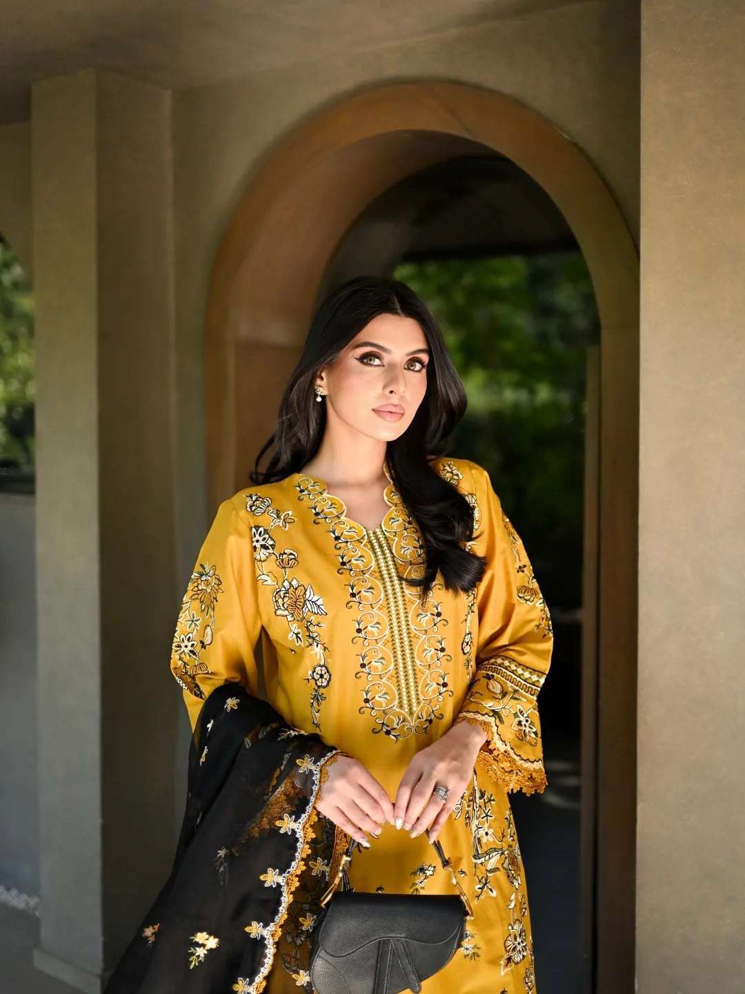 BE 480 ROMAN SILK DESIGNER EMBROIDERED WORKED TOP PLAZZO WITH DUPATTA