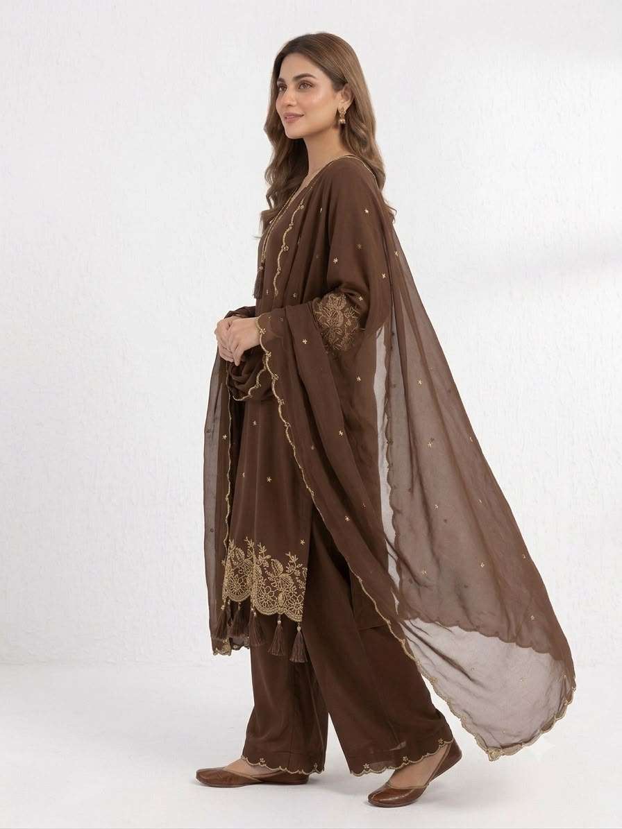 BE 481 RAYON DESIGNER EMBROIDERED WORKED TOP PLAZZO WITH DUPATTA SET 
