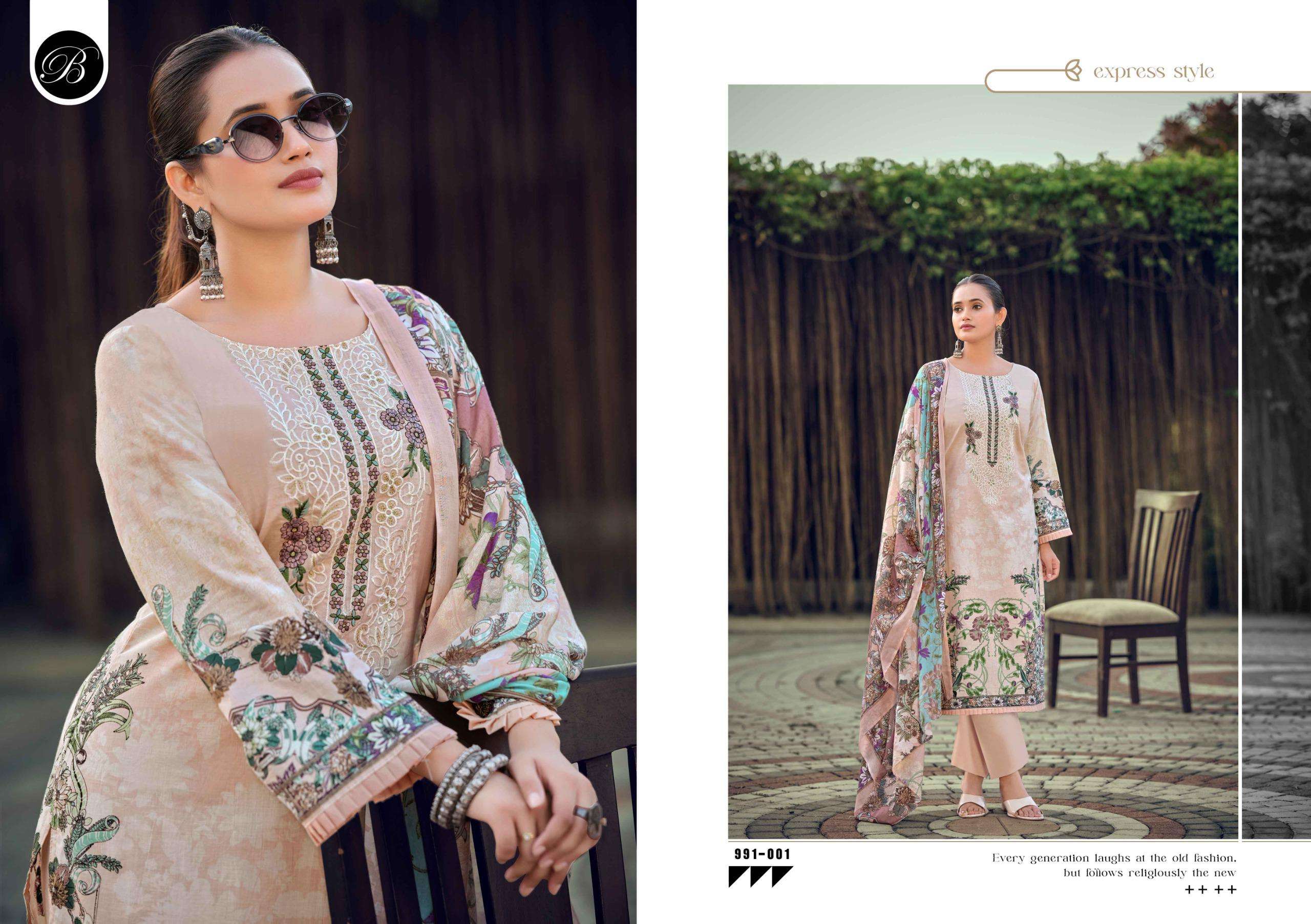 BELLIZA DESIGNER STUDIO NAIRA VOL 150 COTTON DIGITAL PRINTS WITH FANCY WORK SUIT