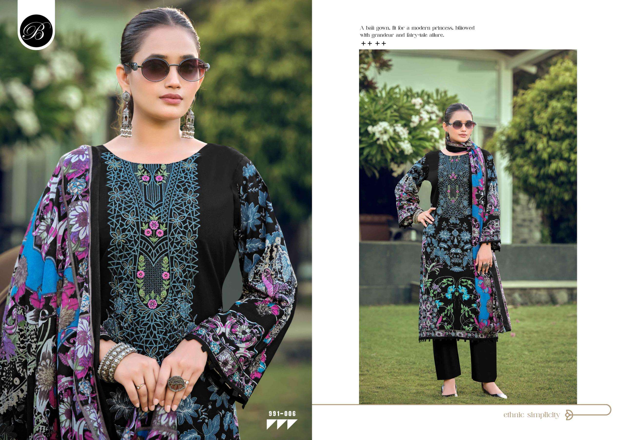 BELLIZA DESIGNER STUDIO NAIRA VOL 150 COTTON DIGITAL PRINTS WITH FANCY WORK SUIT