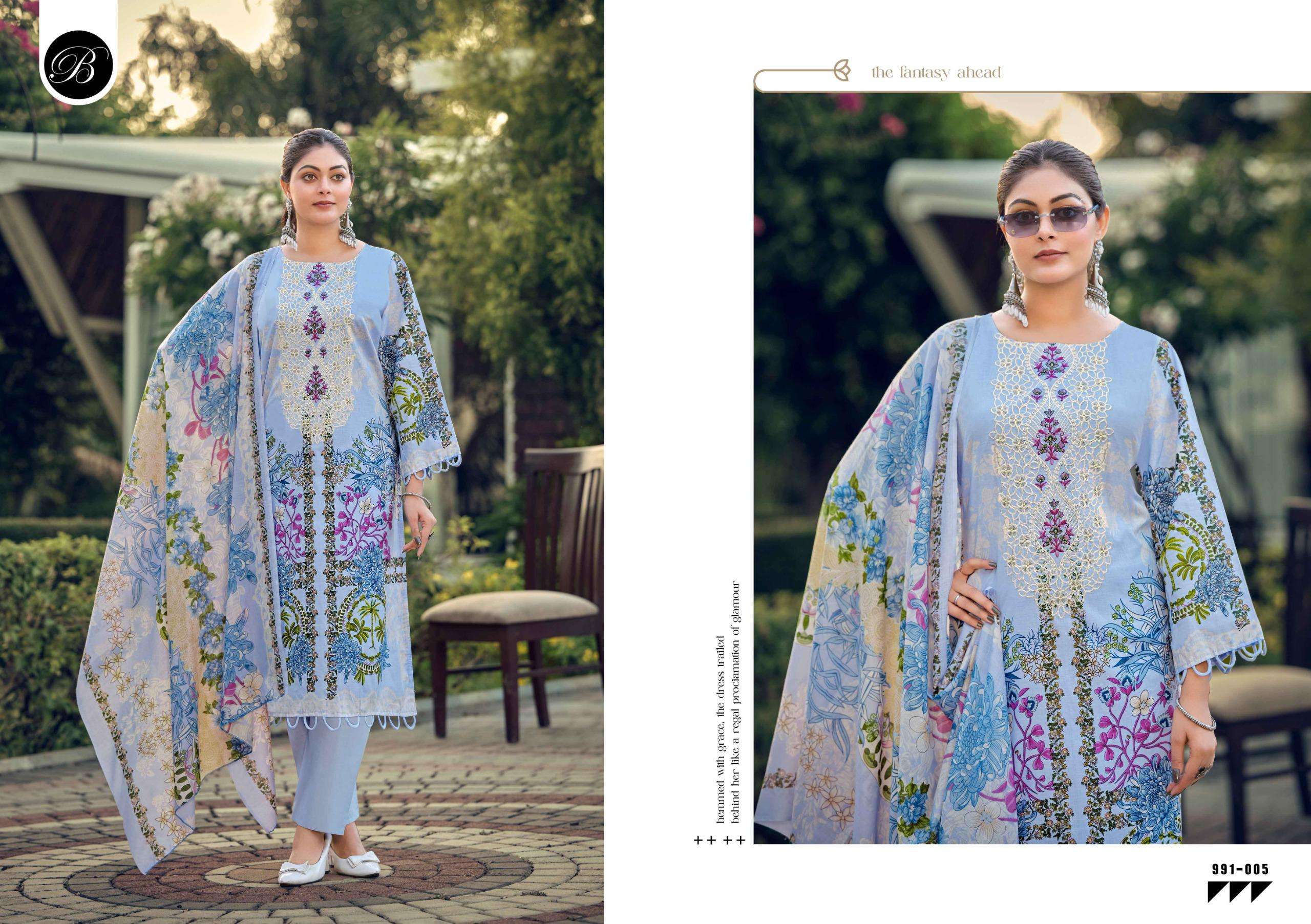 BELLIZA DESIGNER STUDIO NAIRA VOL 150 COTTON DIGITAL PRINTS WITH FANCY WORK SUIT