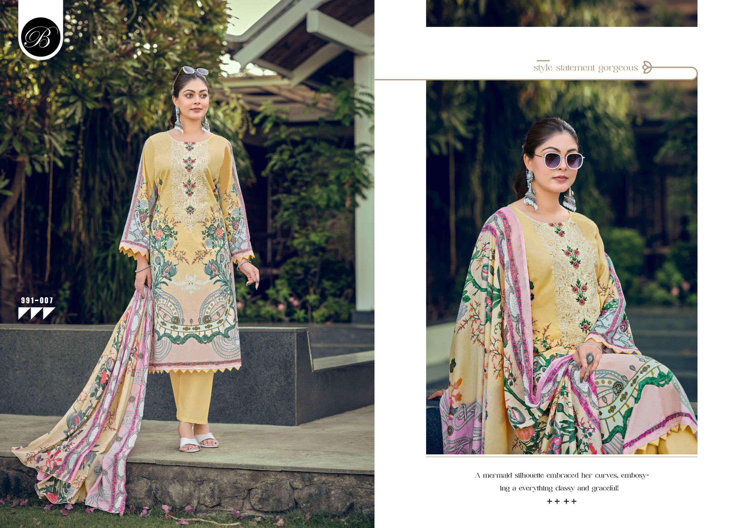 BELLIZA DESIGNER STUDIO NAIRA VOL 150 COTTON DIGITAL PRINTS WITH FANCY WORK SUIT