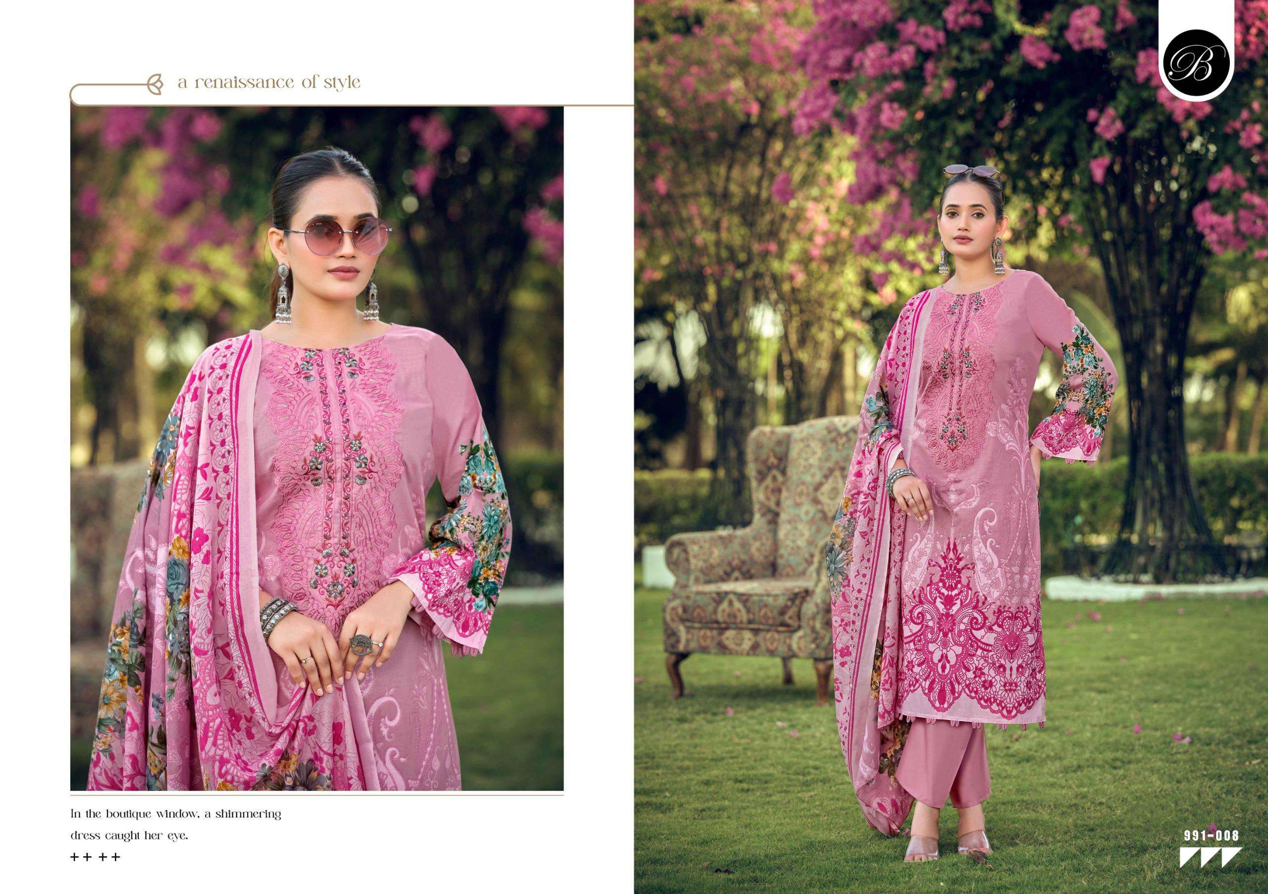 BELLIZA DESIGNER STUDIO NAIRA VOL 150 COTTON DIGITAL PRINTS WITH FANCY WORK SUIT