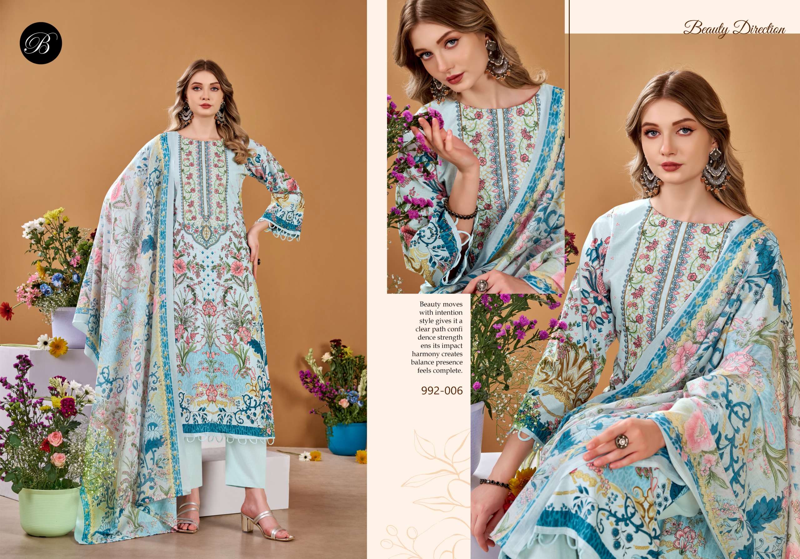 BELLIZA DESIGNER STUDIO NAIRA VOL 151 COTTON DIGITAL PRINTS WITH FANCY EMBROIDERY WORK SUIT