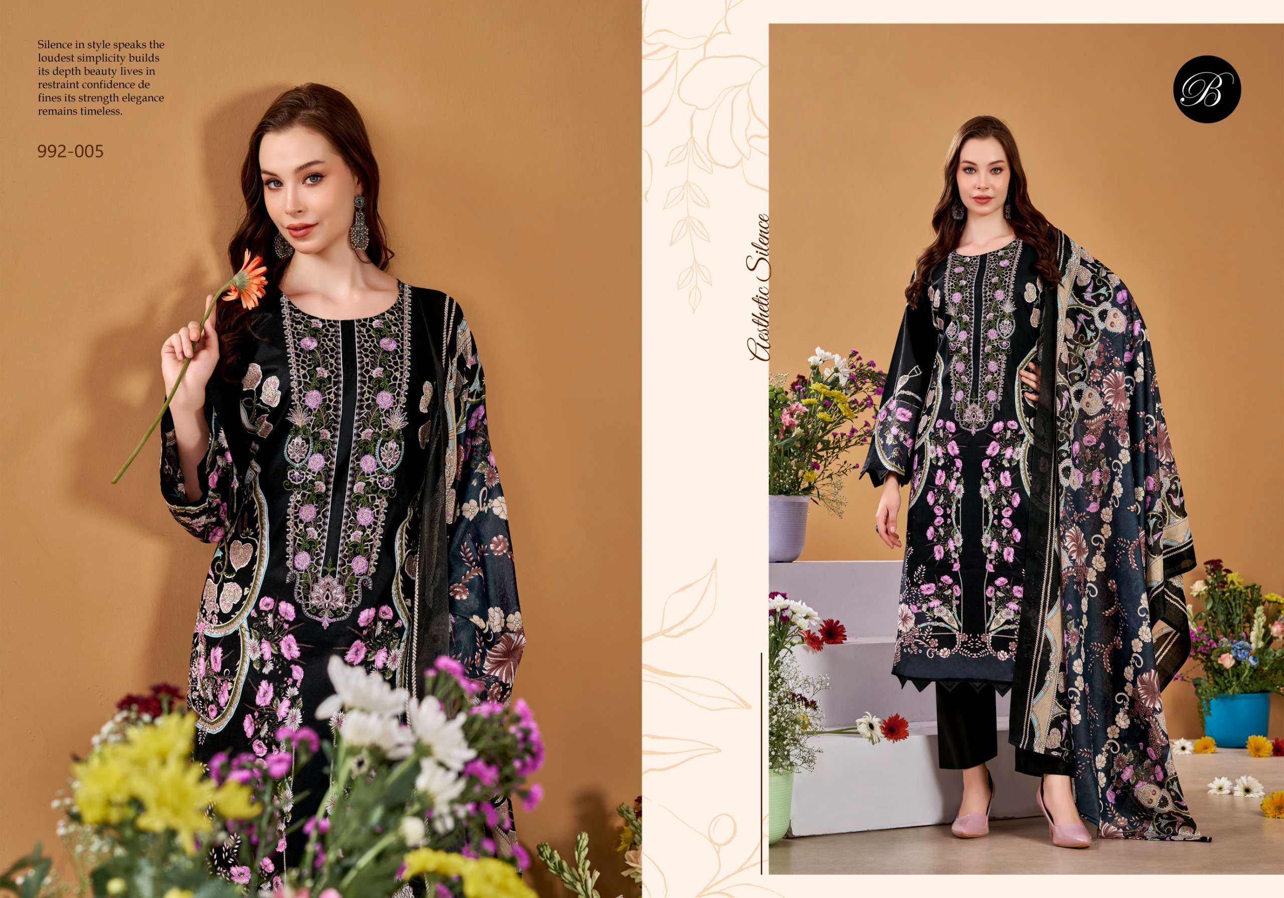 BELLIZA DESIGNER STUDIO NAIRA VOL 151 COTTON DIGITAL PRINTS WITH FANCY EMBROIDERY WORK SUIT