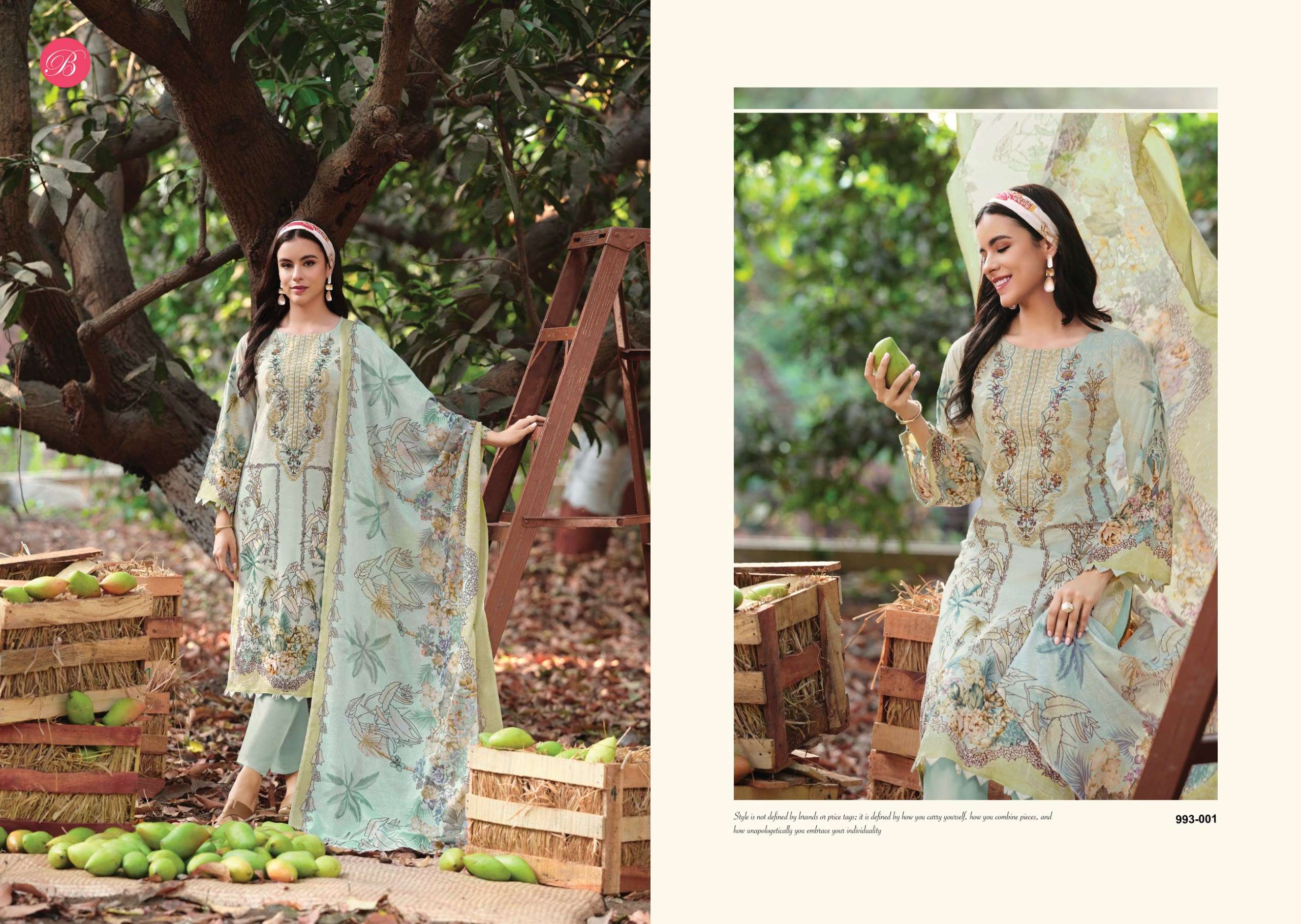 BELLIZA DESIGNER STUDIO NAIRA VOL 152 COTTON DIGITAL PRINTS WITH FANCY EMBROIDERY WORK SUIT