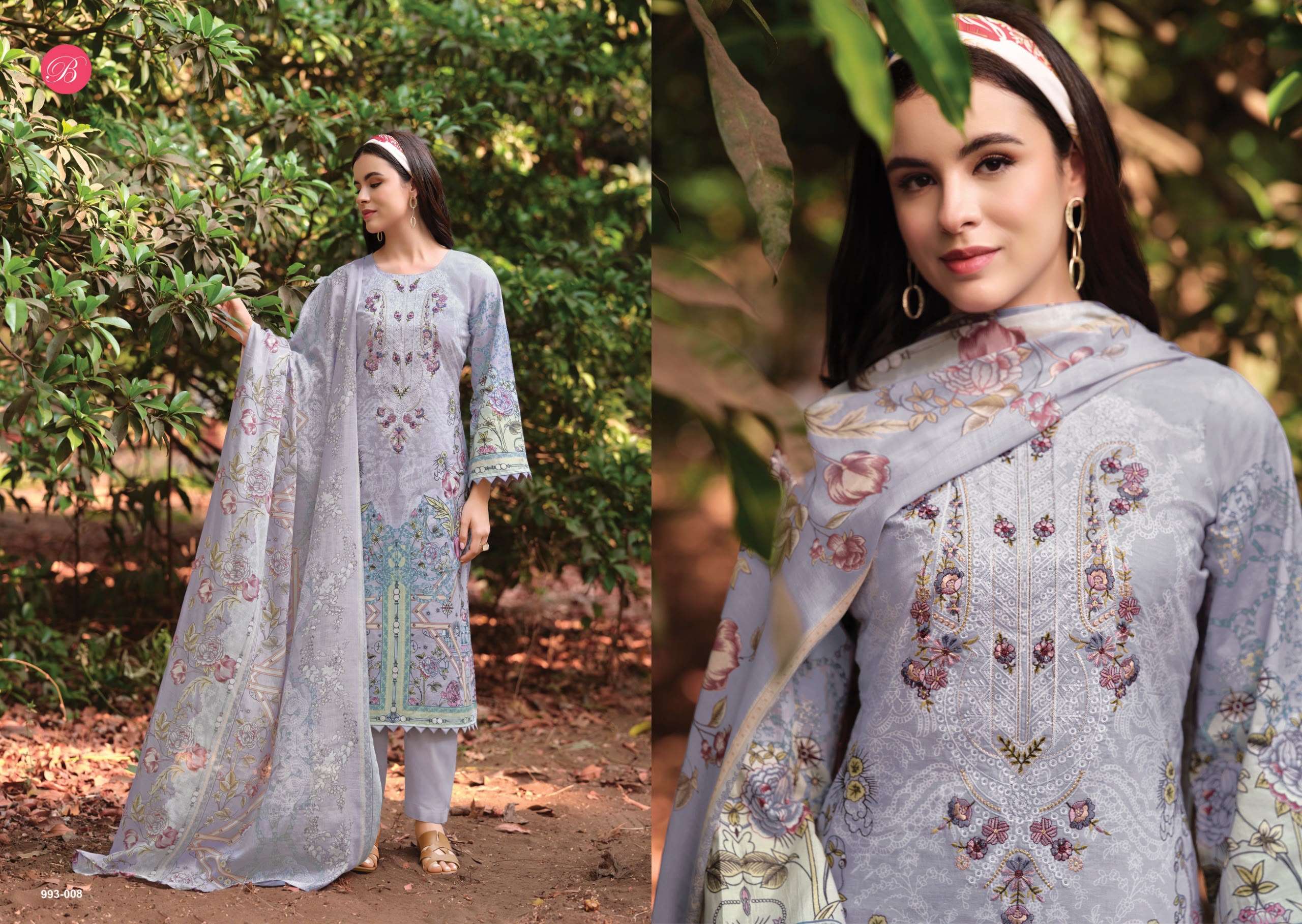 BELLIZA DESIGNER STUDIO NAIRA VOL 152 COTTON DIGITAL PRINTS WITH FANCY EMBROIDERY WORK SUIT