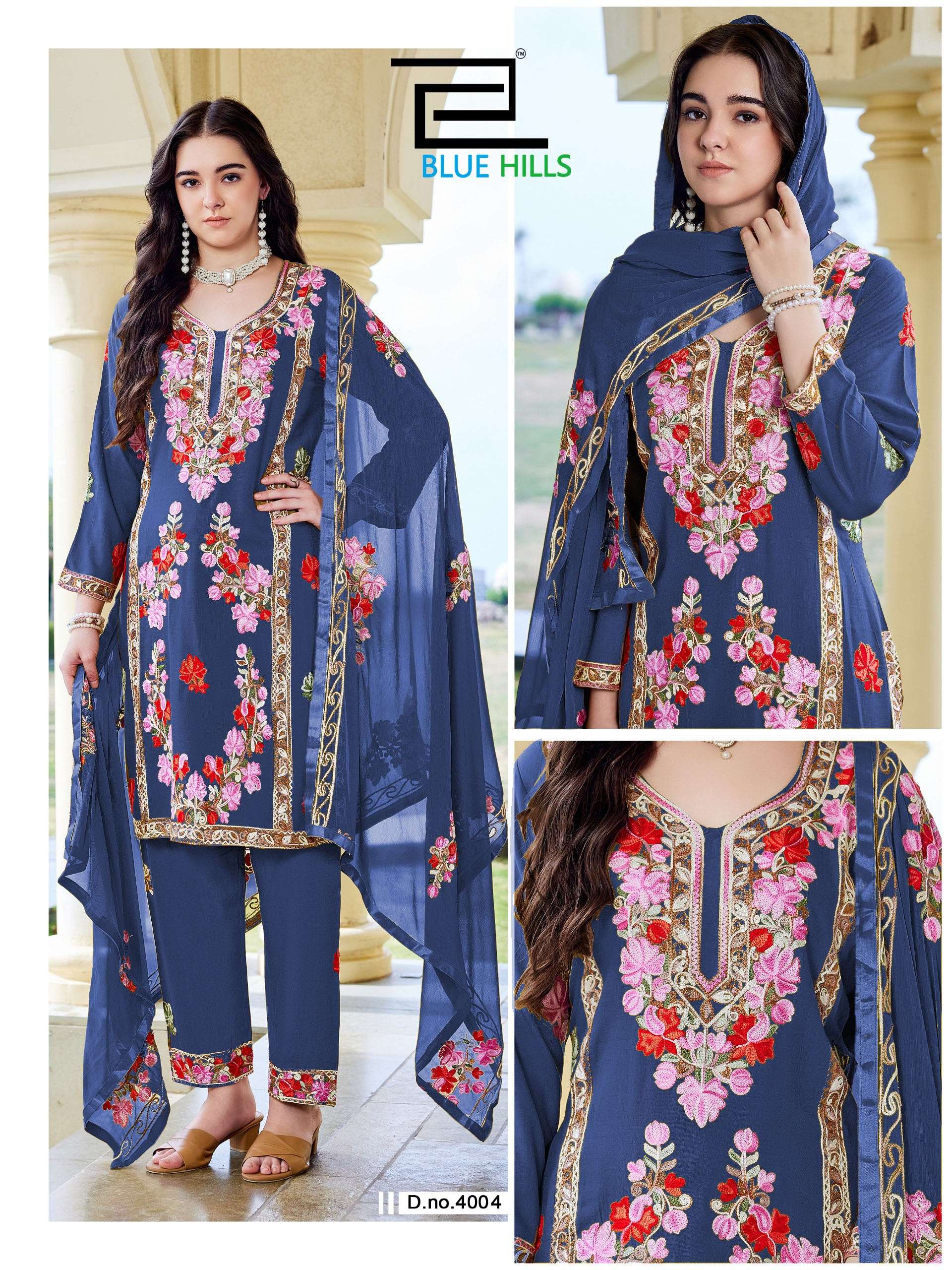 BLUE HILLS AMANAT RAYON FANCY WORKS LADIES 3PCS SET COLLECTION 