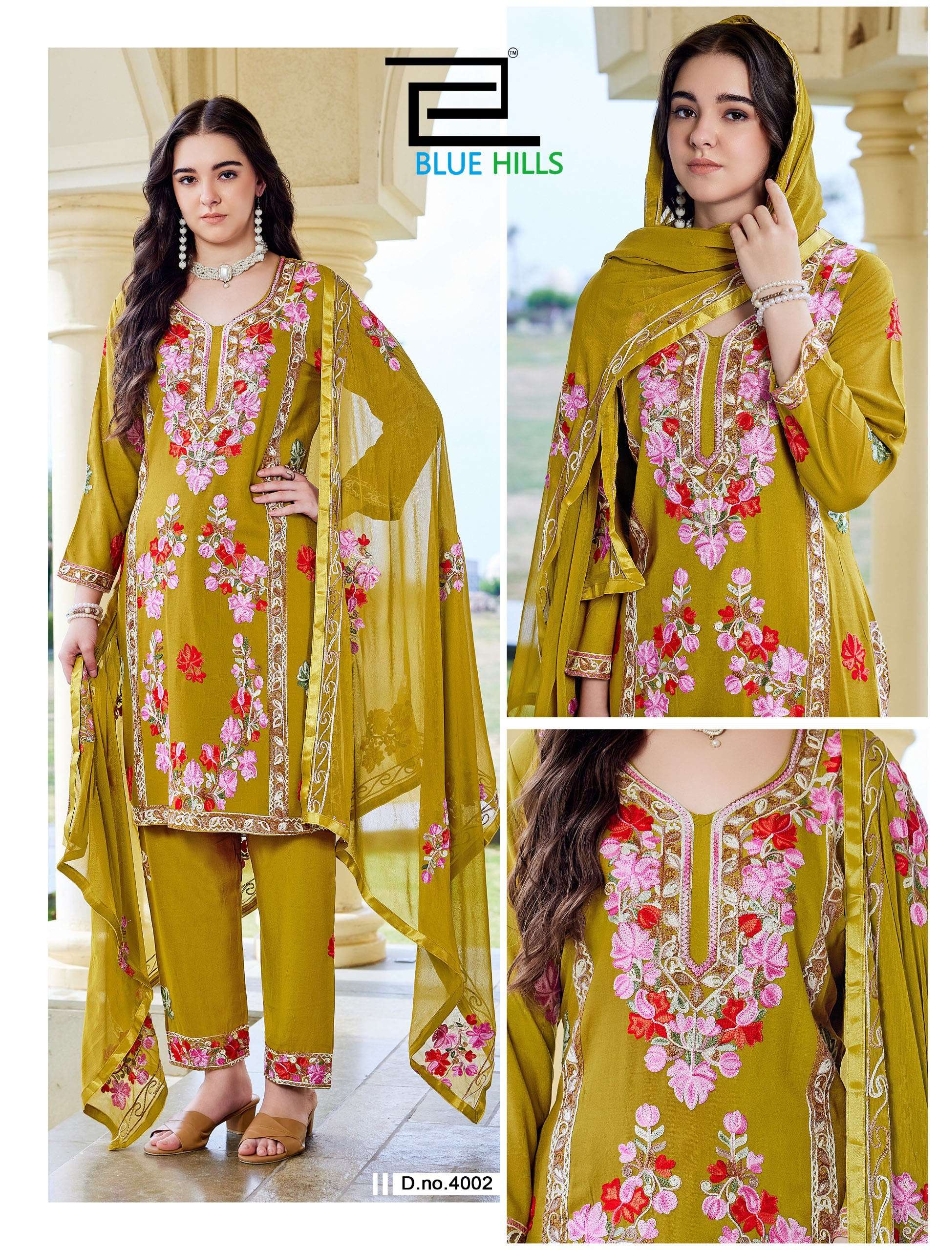 BLUE HILLS AMANAT RAYON FANCY WORKS LADIES 3PCS SET COLLECTION 