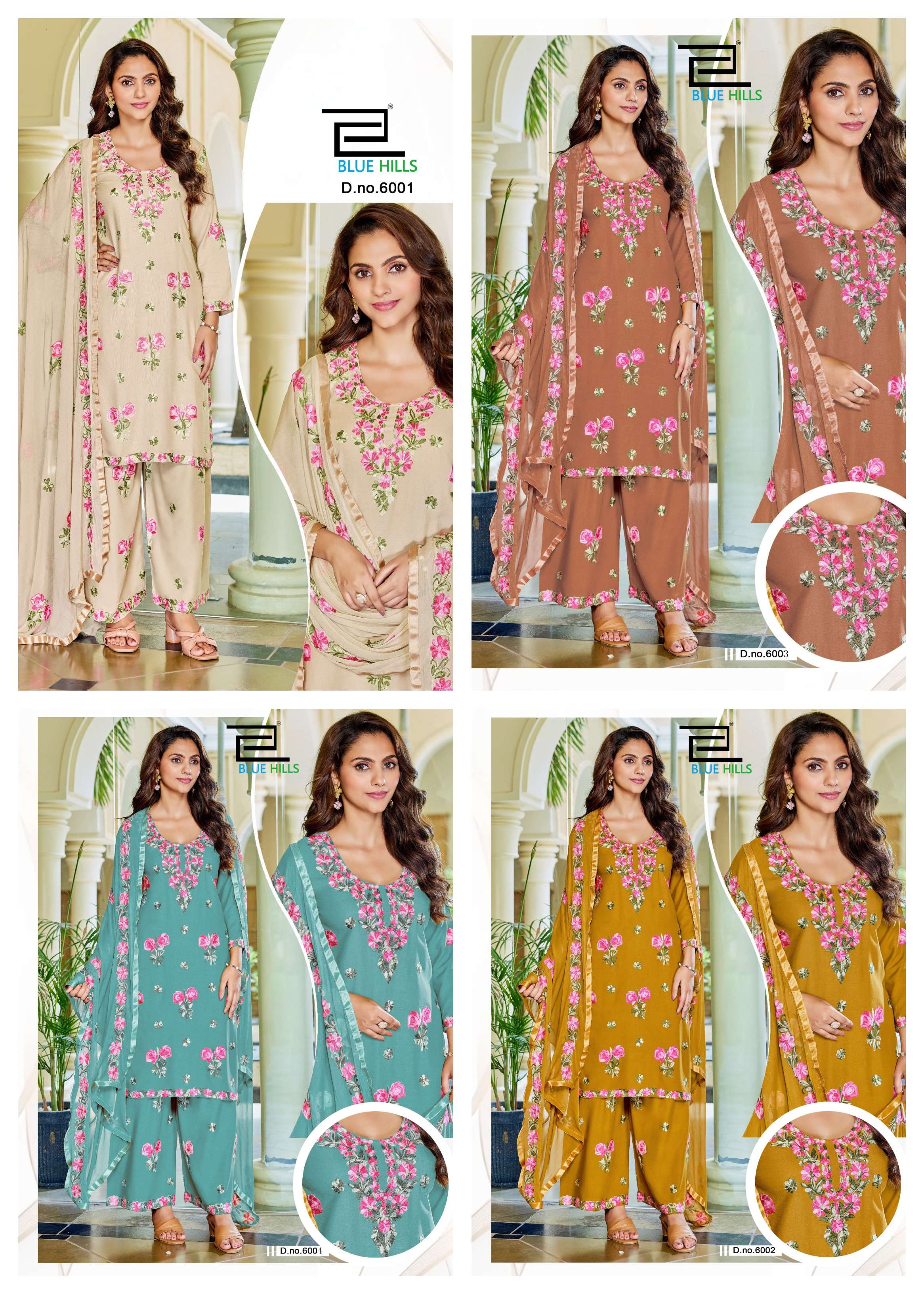BLUE HILLS JANNAT VOL 3 RAYON FANCY WORKS LADIES 3PCS SET COLLECTION 