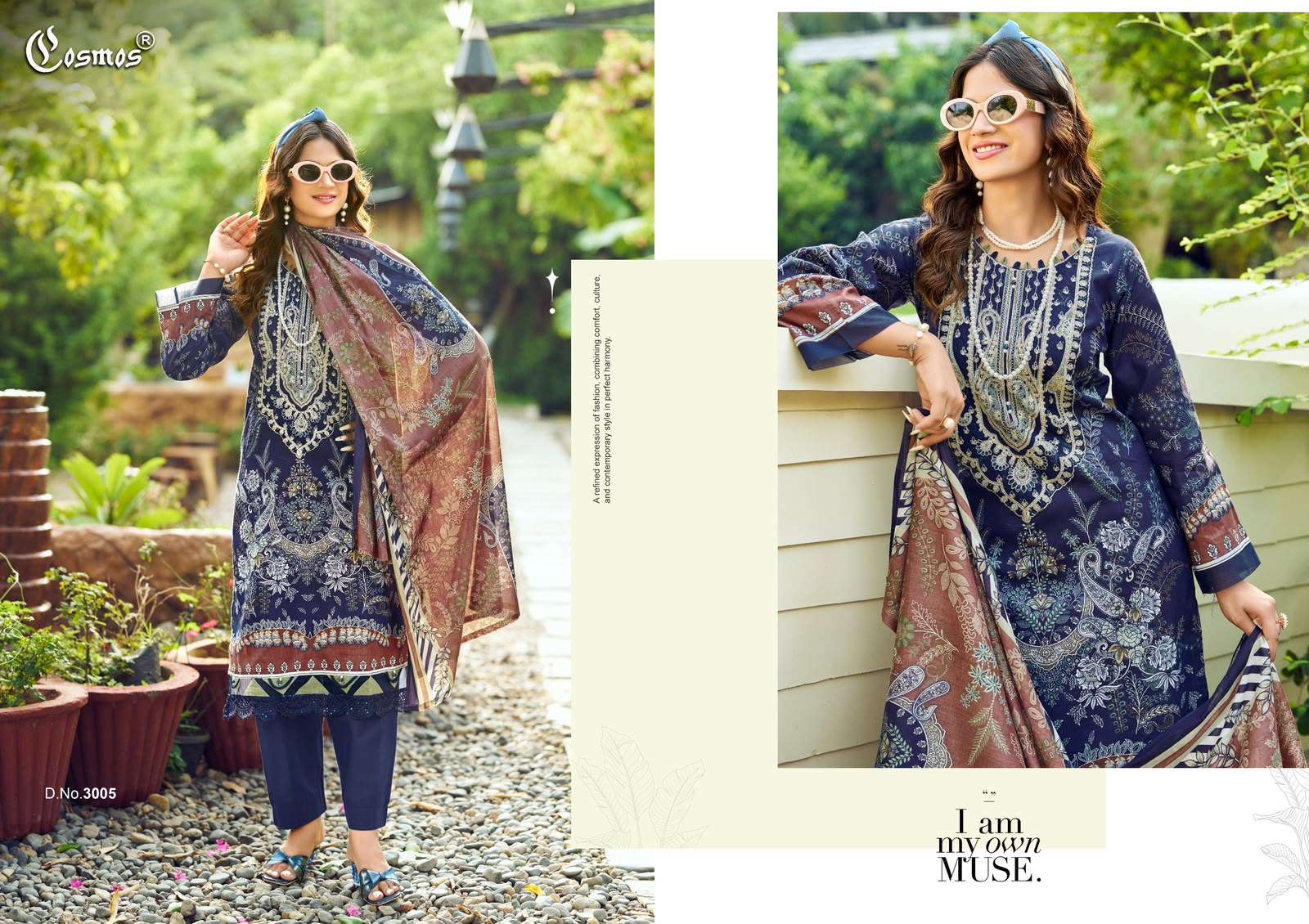 COSMOS FASHION JAZMIN VOL 3 LAWN COTTON PATCH EMBROIDERY WORK SUIT