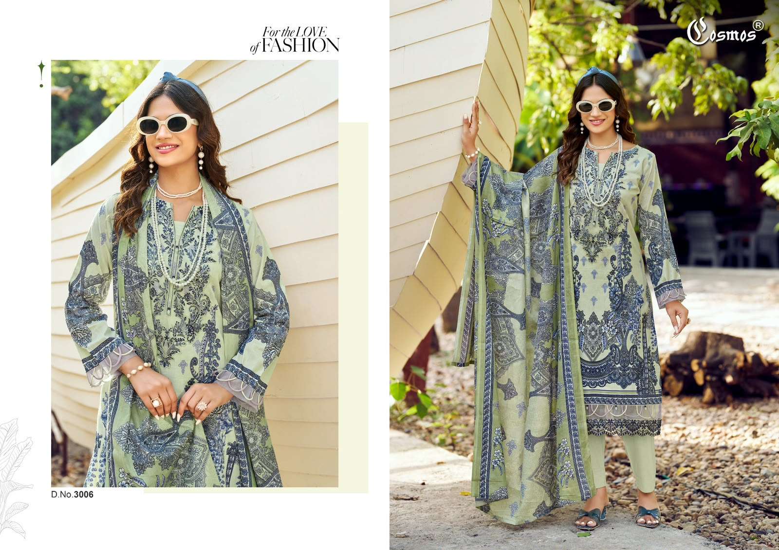 COSMOS FASHION JAZMIN VOL 3 LAWN COTTON PATCH EMBROIDERY WORK SUIT