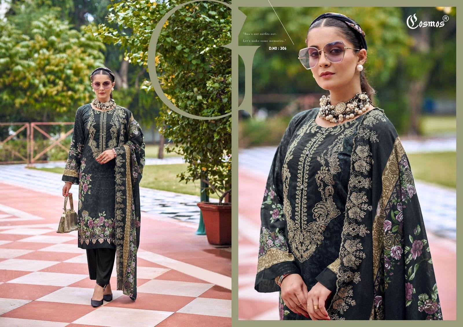COSMOS FASHION NEEDLE WONDER VOL 3 LAWN COTTON DIGITAL PRINT WITH WORK SUIT