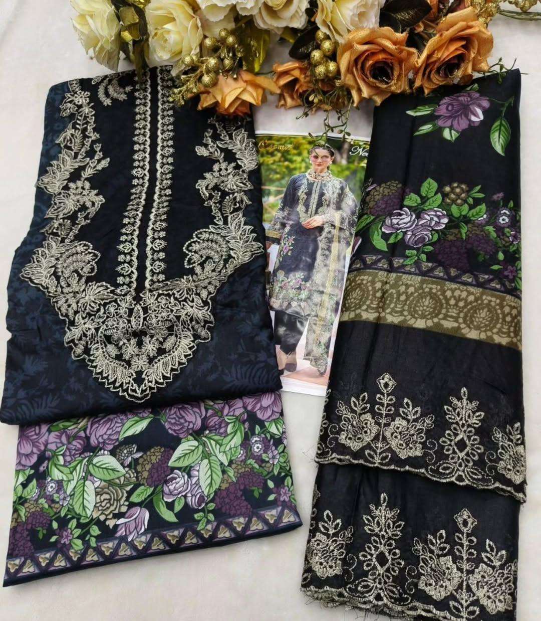 COSMOS FASHION NEEDLE WONDER VOL 3 LAWN COTTON DIGITAL PRINT WITH WORK SUIT