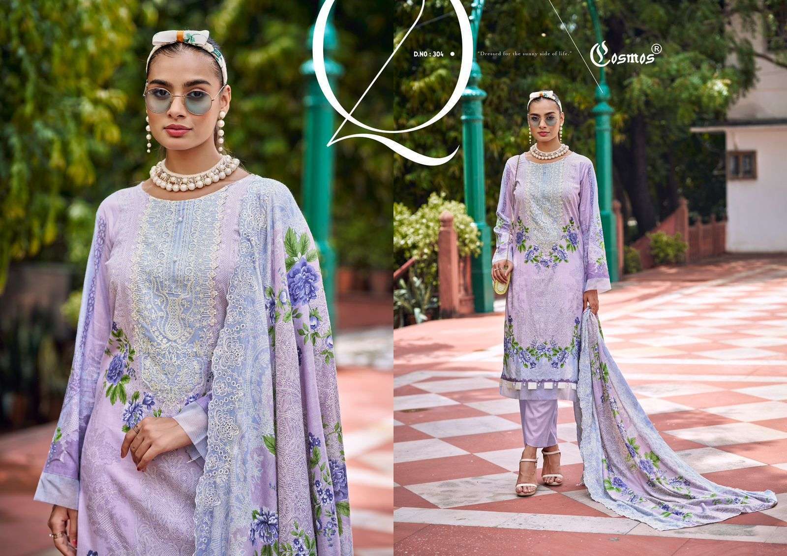 COSMOS FASHION NEEDLE WONDER VOL 3 LAWN COTTON DIGITAL PRINT WITH WORK SUIT