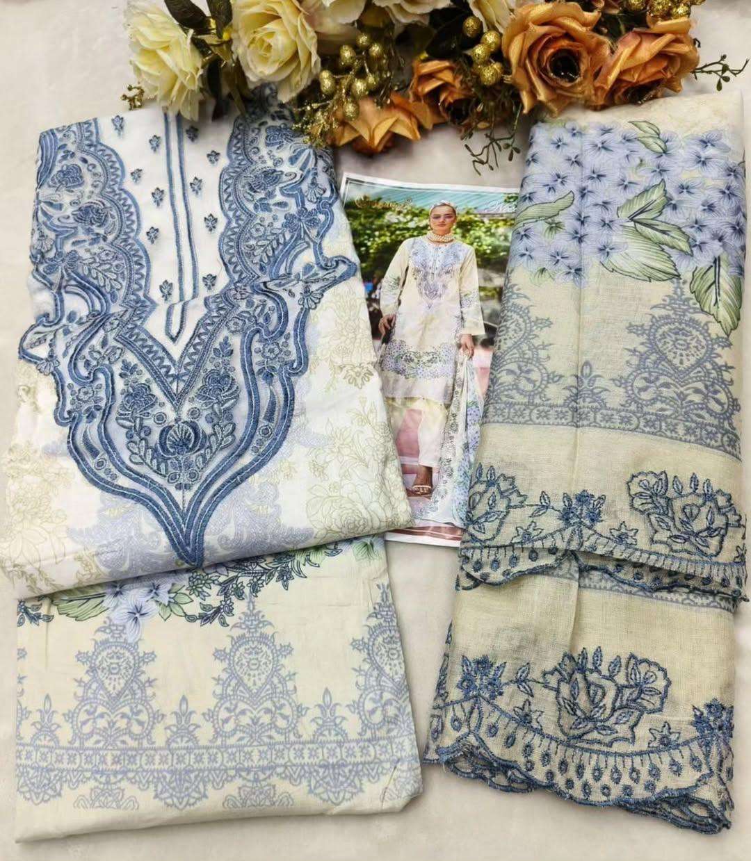 COSMOS FASHION NEEDLE WONDER VOL 3 LAWN COTTON DIGITAL PRINT WITH WORK SUIT