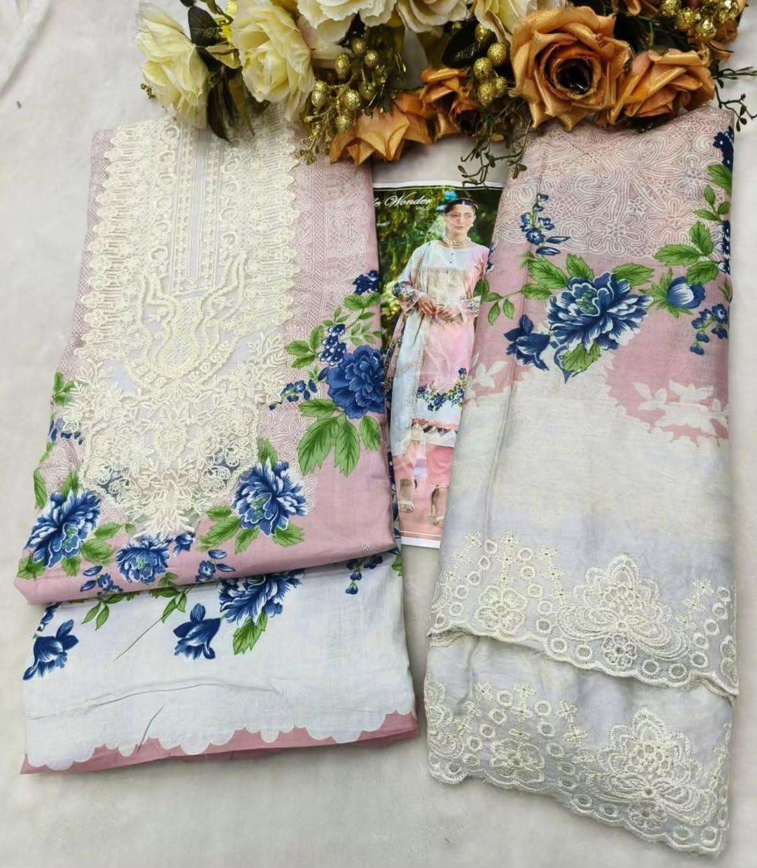 COSMOS FASHION NEEDLE WONDER VOL 3 LAWN COTTON DIGITAL PRINT WITH WORK SUIT